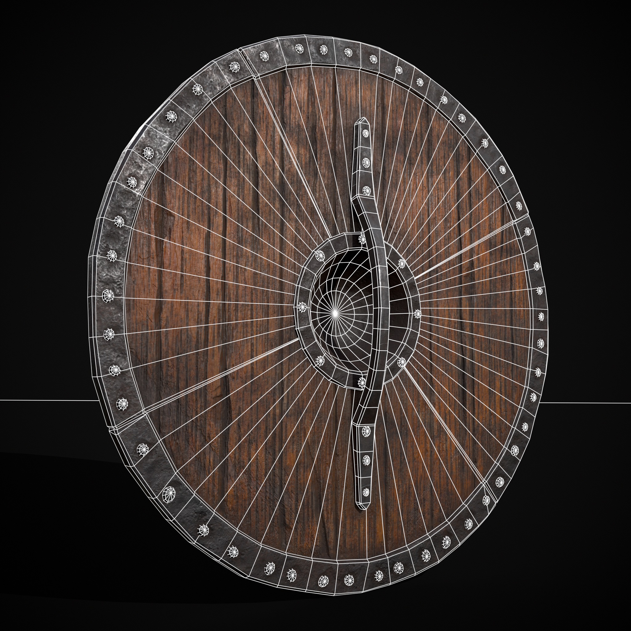 Viking War Shield YB Low-poly 3D model_14