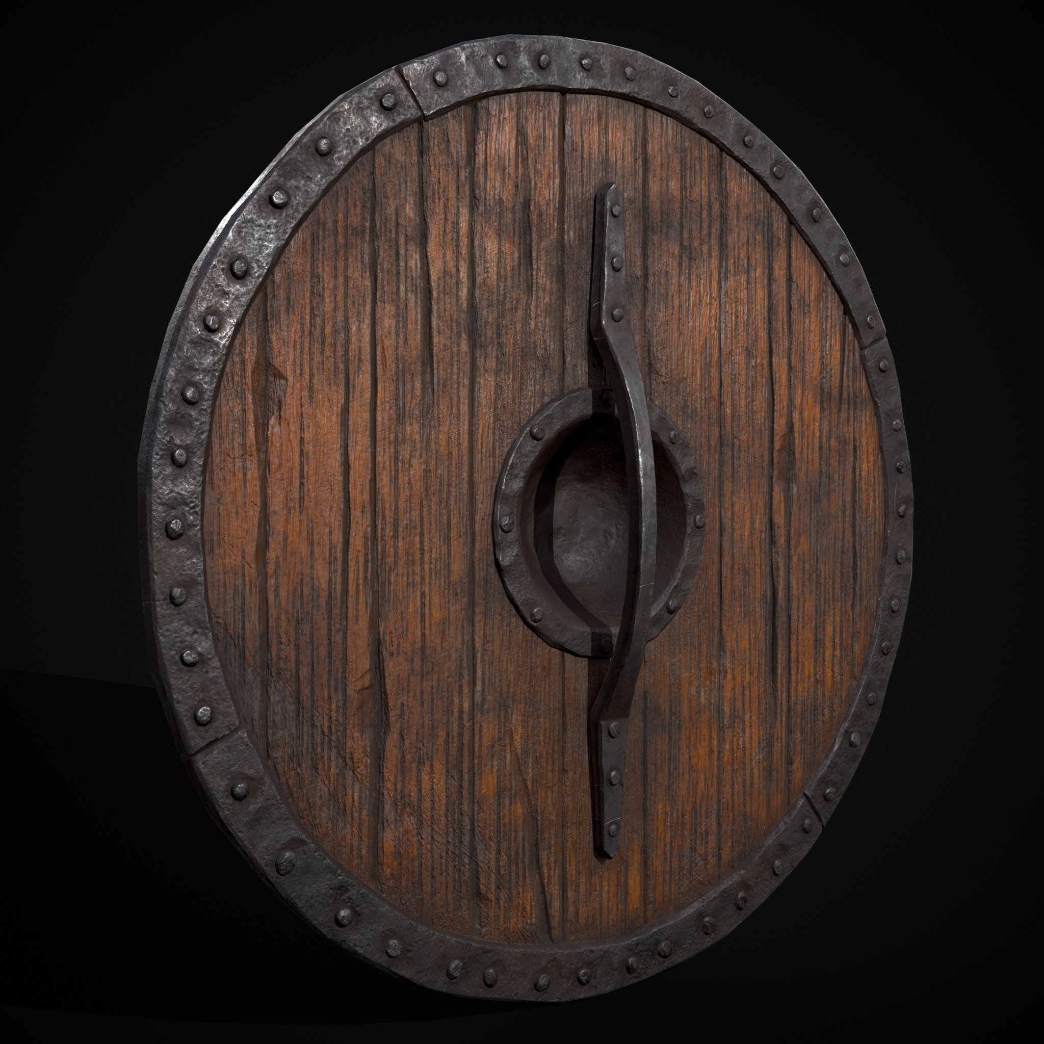 Viking War Shield YB Low-poly 3D model_19
