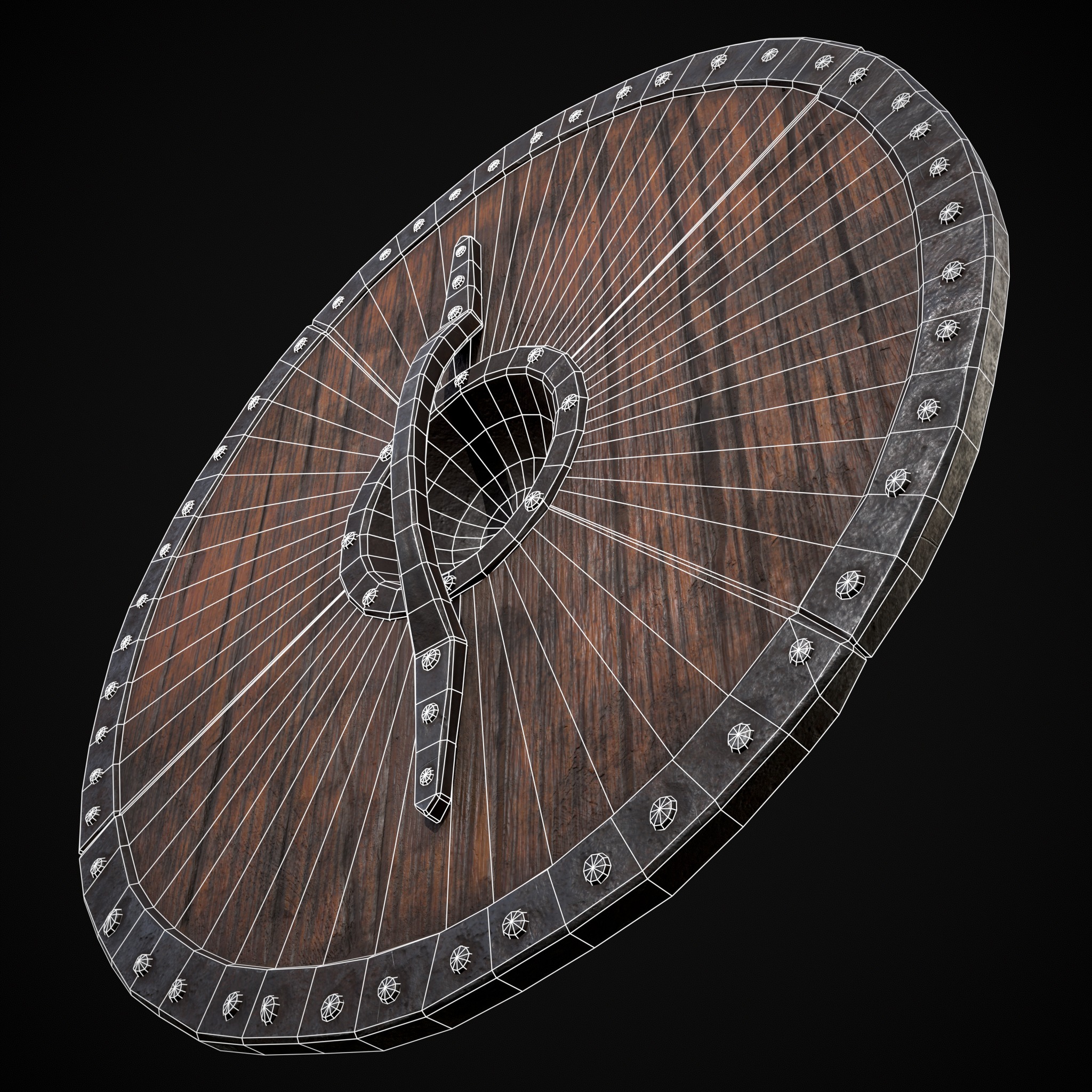 Viking War Shield YB Low-poly 3D model_16