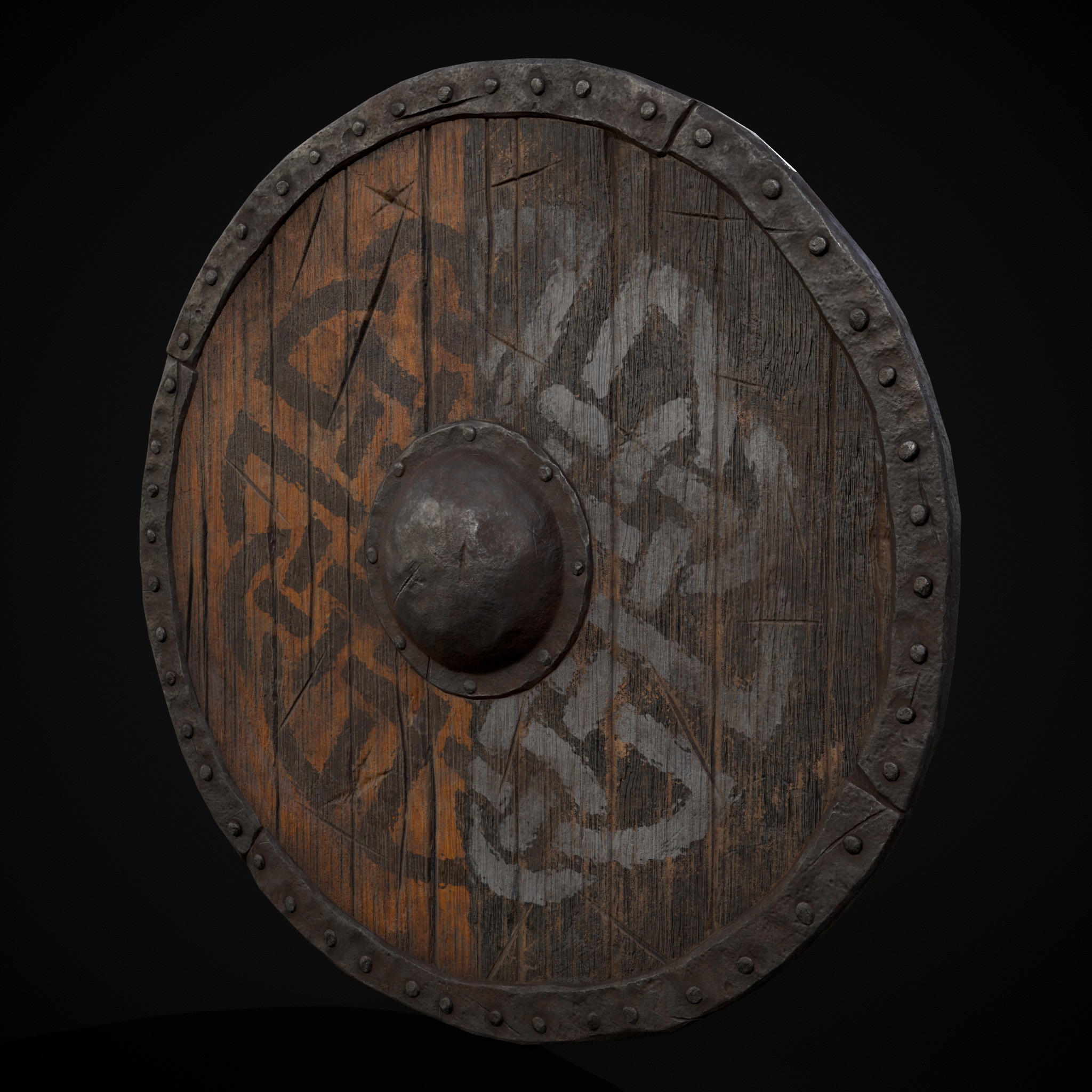 Viking War Shield YB Low-poly 3D model_17