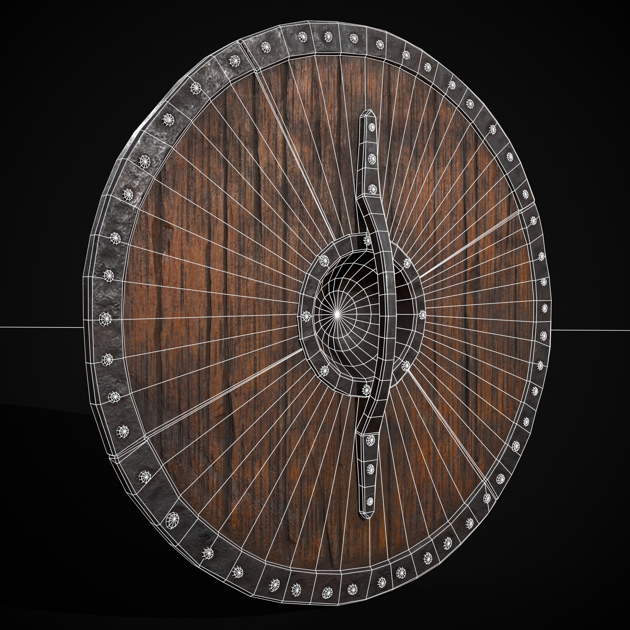 Viking War Shield YB Low-poly 3D model_20
