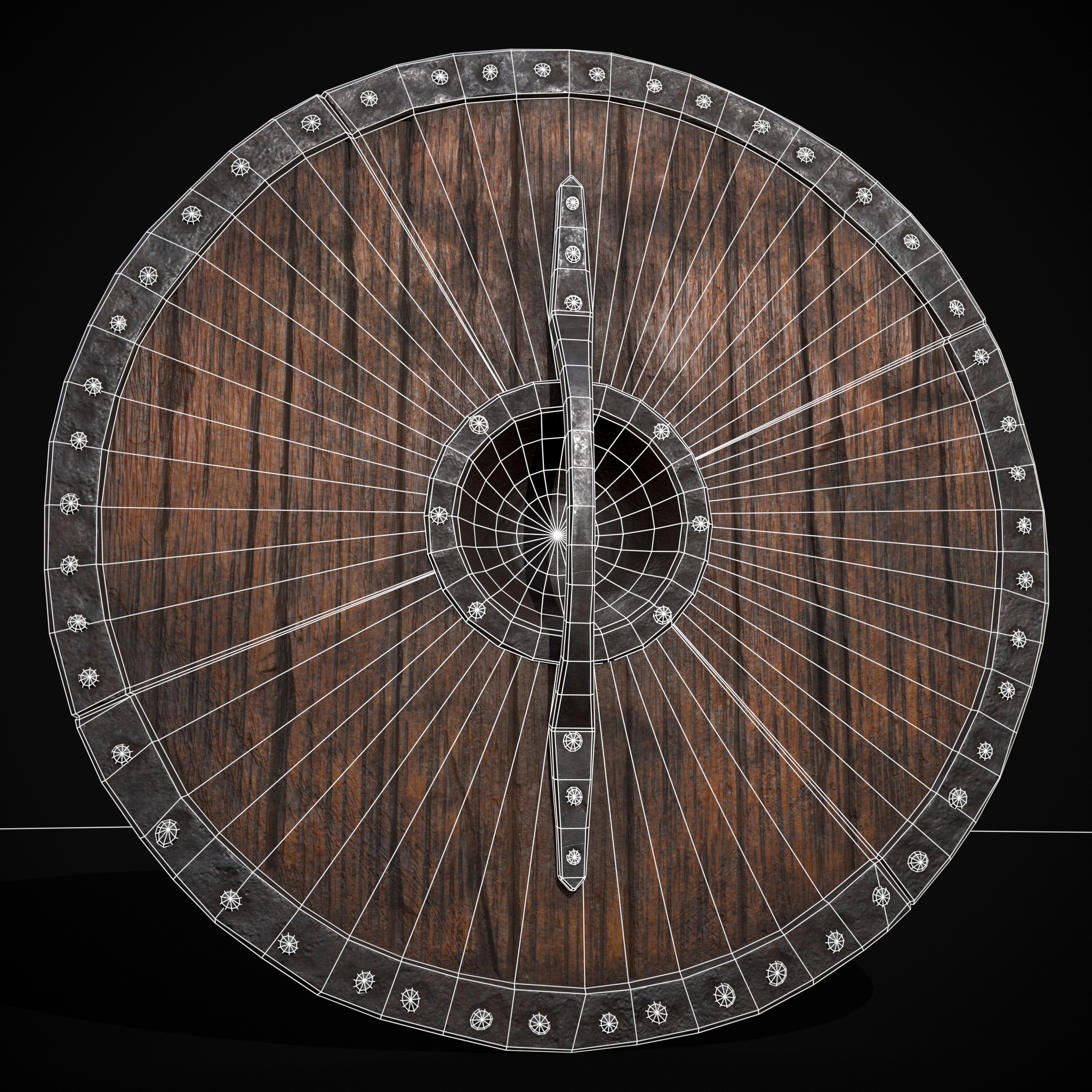 Viking War Shield YB Low-poly 3D model_8