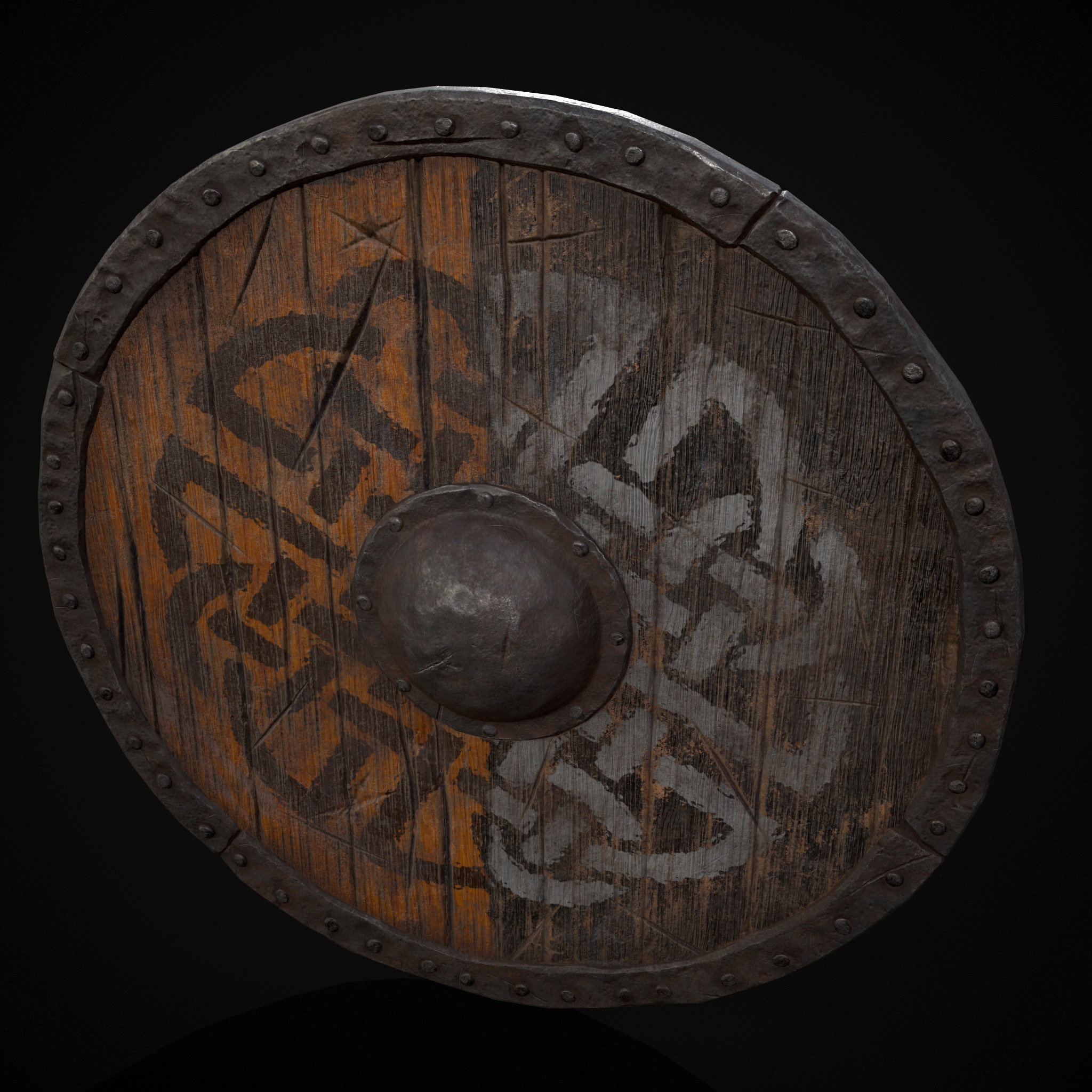 Viking War Shield YB Low-poly 3D model_9