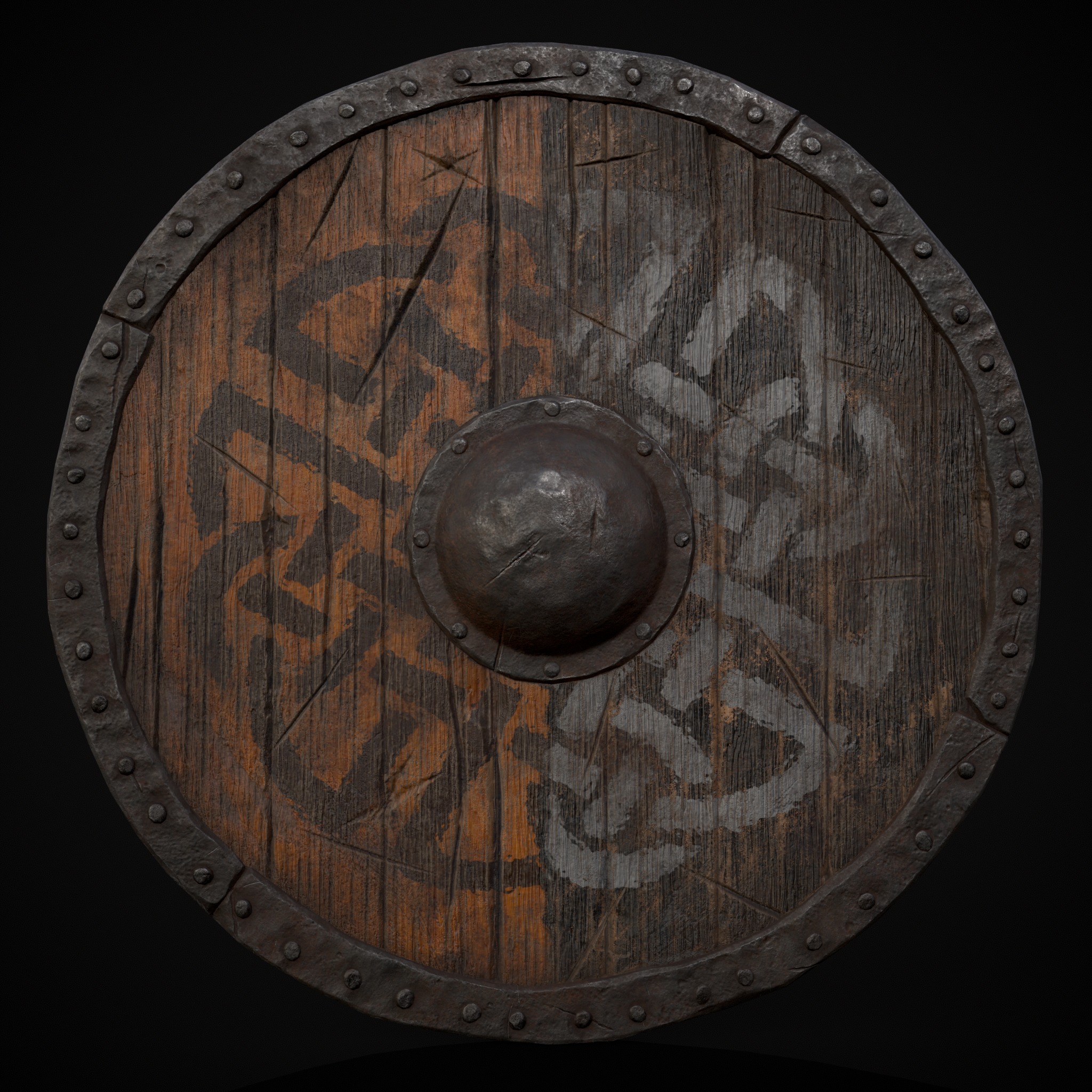 Viking War Shield YB Low-poly 3D model_11