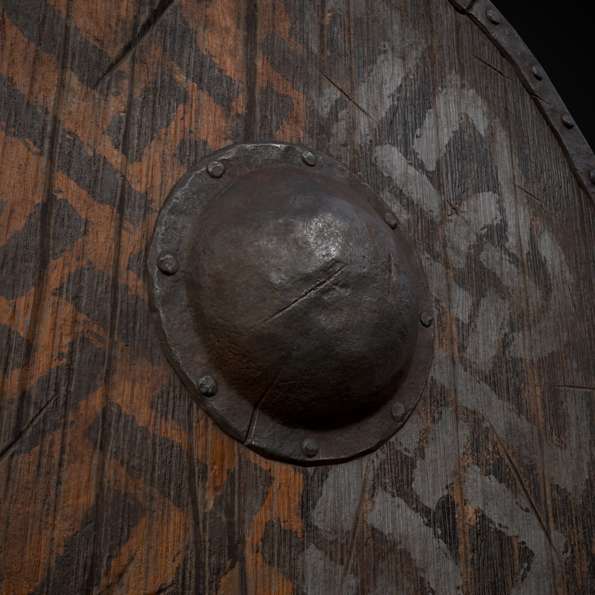 Viking War Shield YB Low-poly 3D model_3