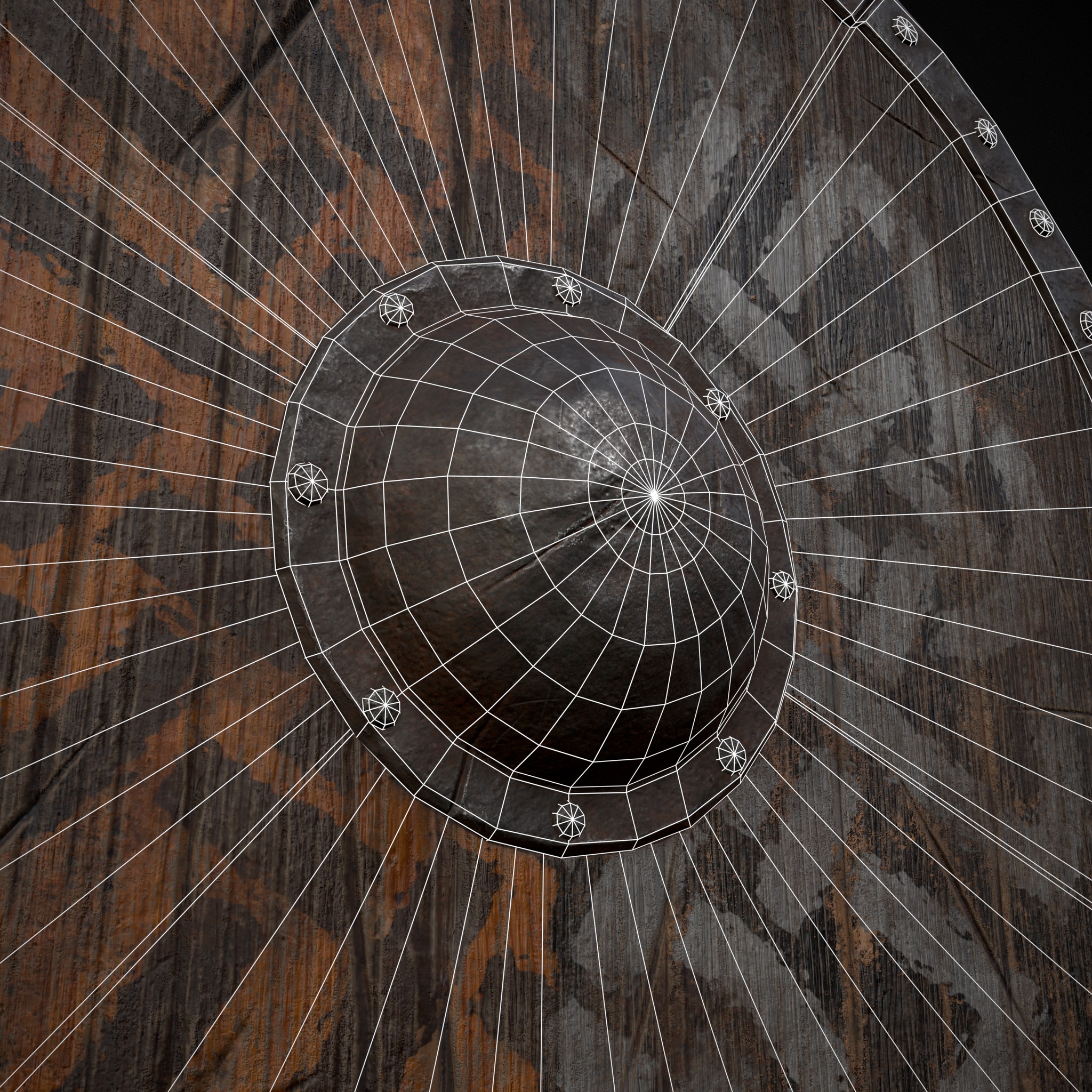 Viking War Shield YB Low-poly 3D model_4