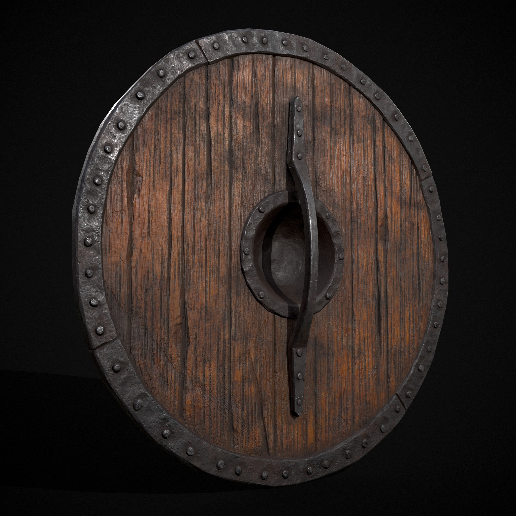 Viking War Shield YB Low-poly 3D model_13