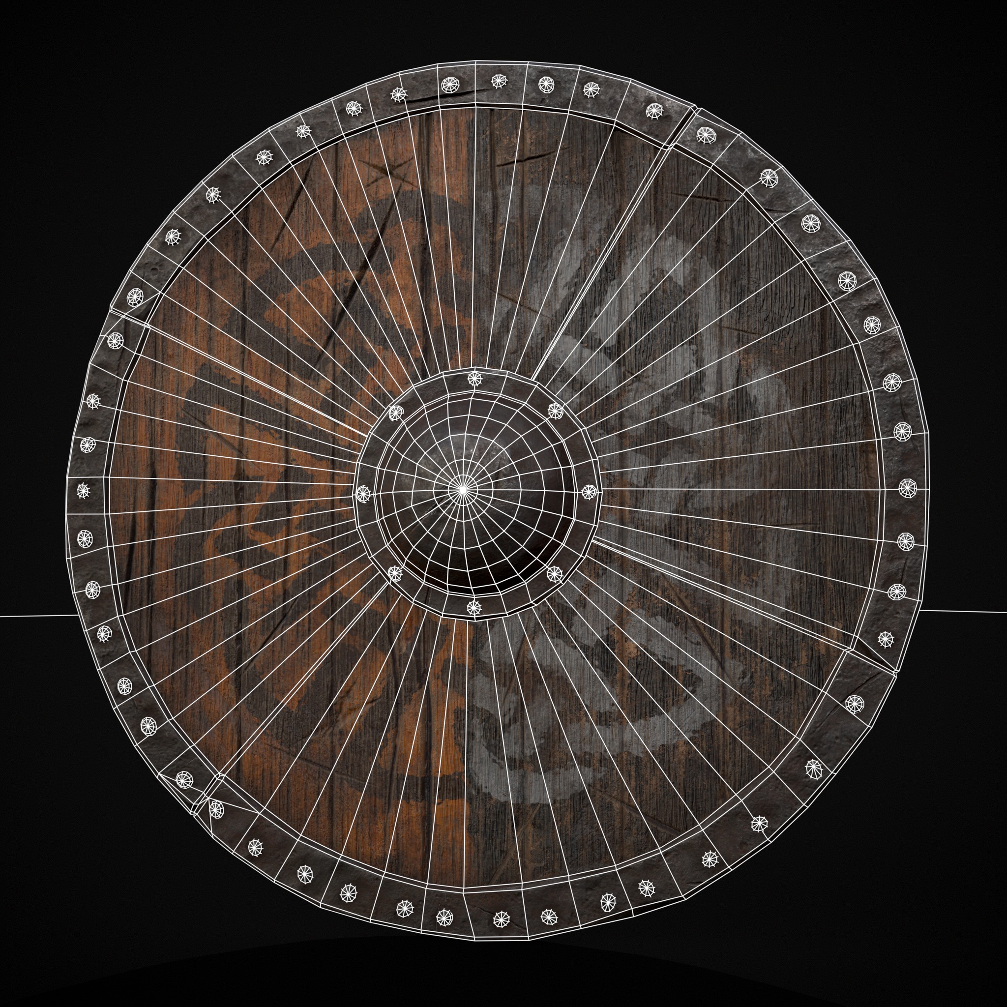 Viking War Shield YB Low-poly 3D model_2