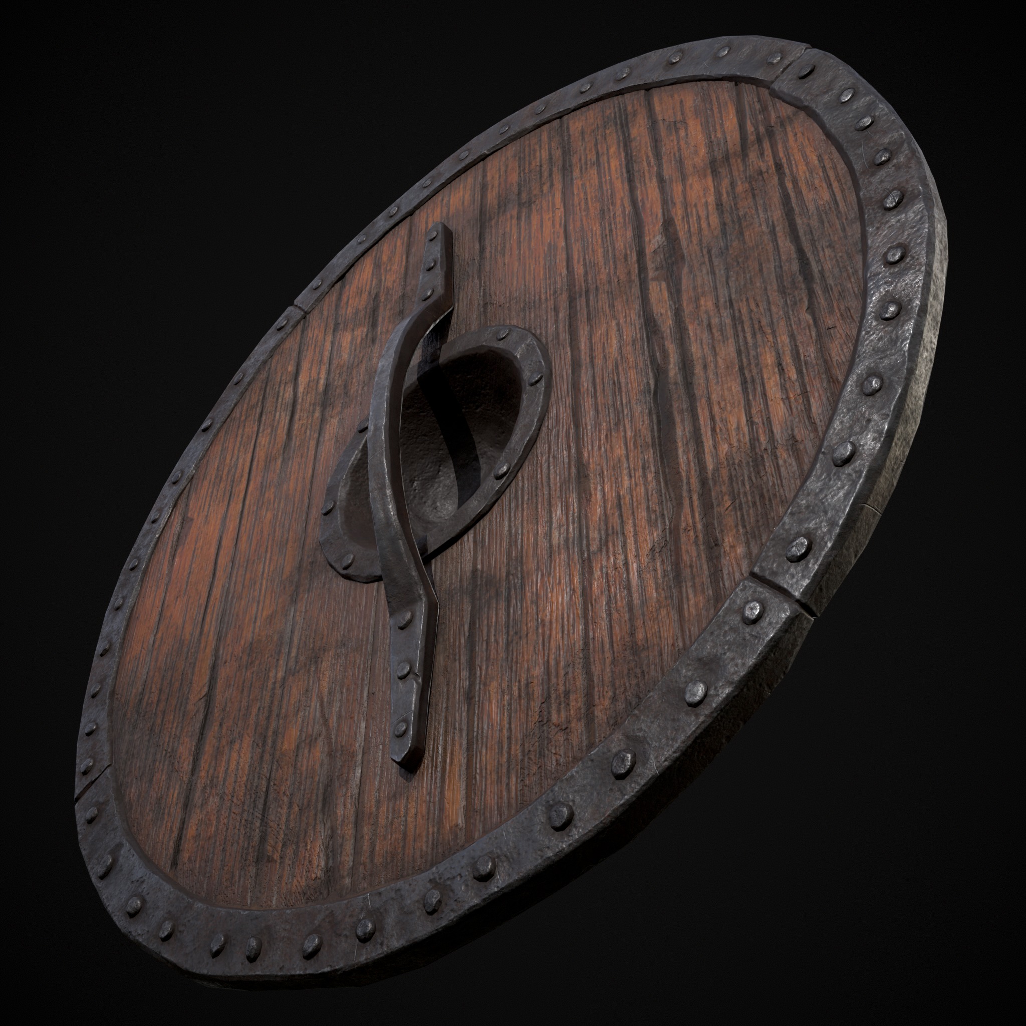 Viking War Shield YB Low-poly 3D model_15