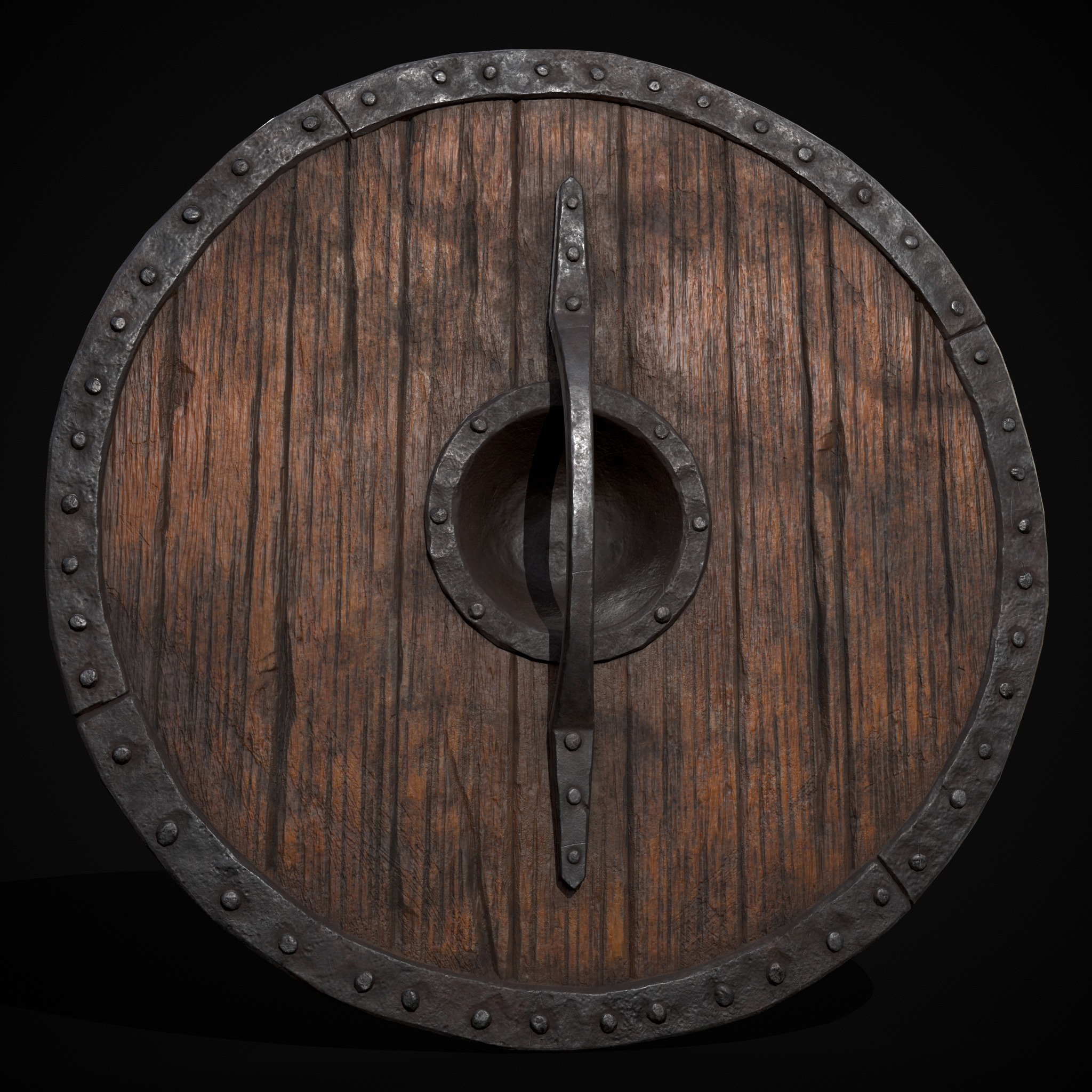 Viking War Shield YB Low-poly 3D model_7