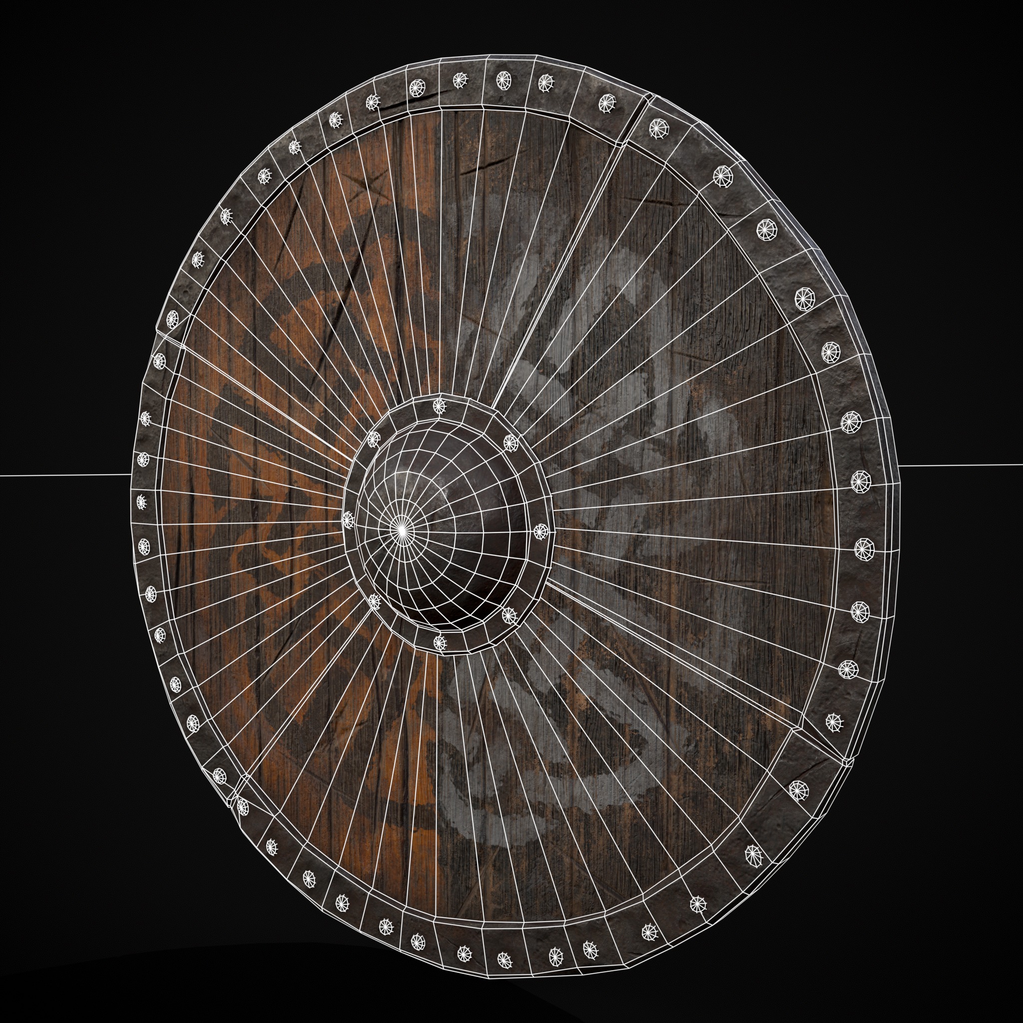 Viking War Shield YB Low-poly 3D model_18