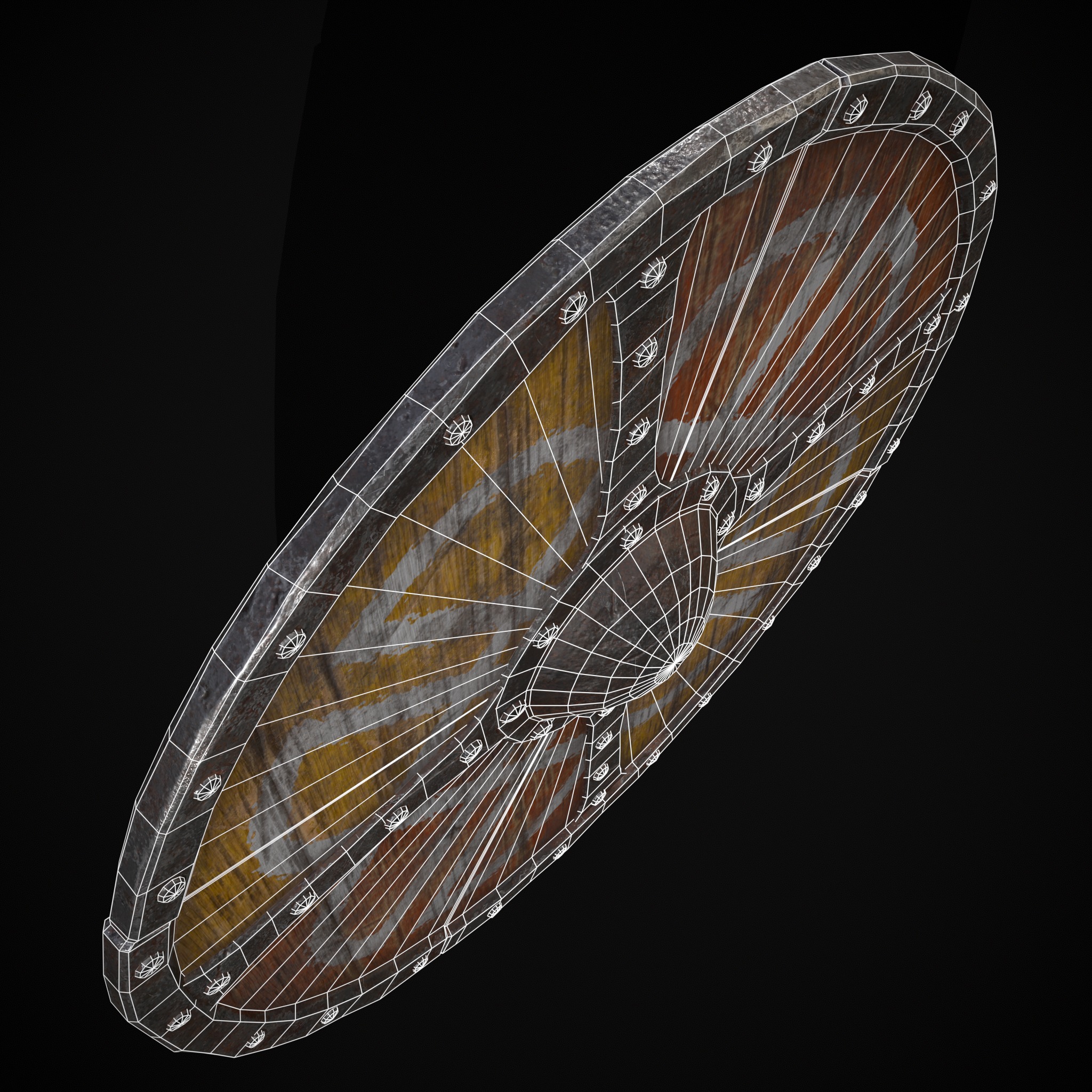 Viking War Shield YR Low-poly 3D model_14