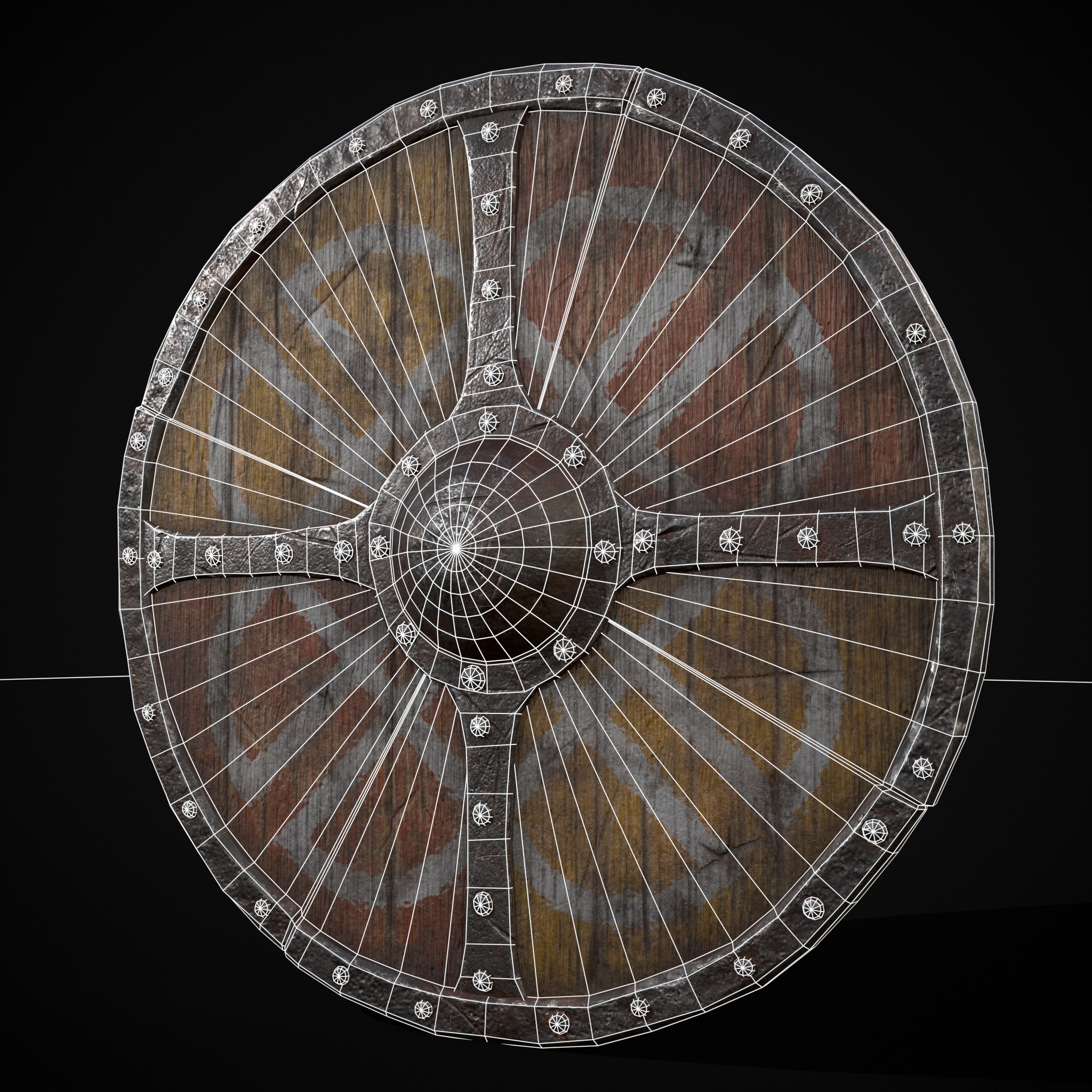 Viking War Shield YR Low-poly 3D model_2