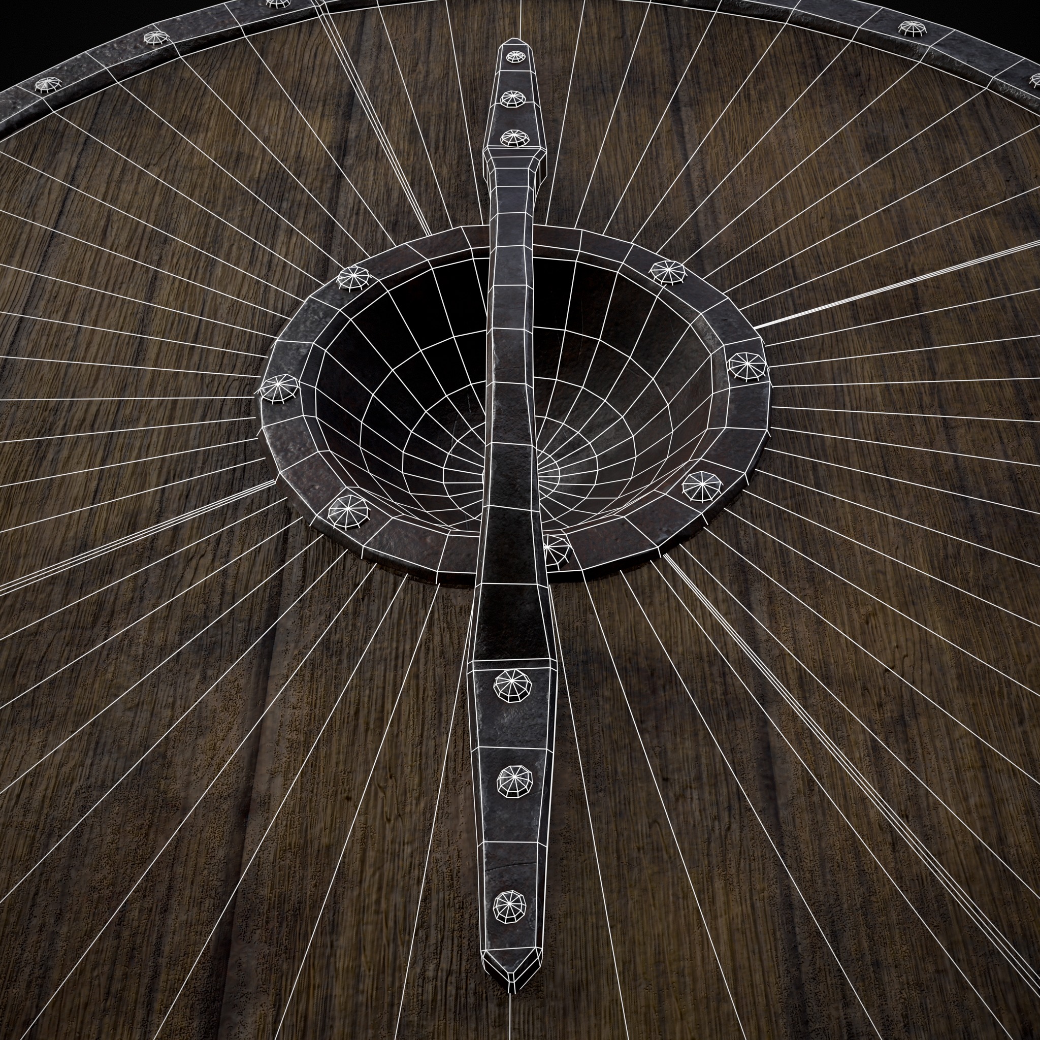 Viking War Shield YR Low-poly 3D model_8