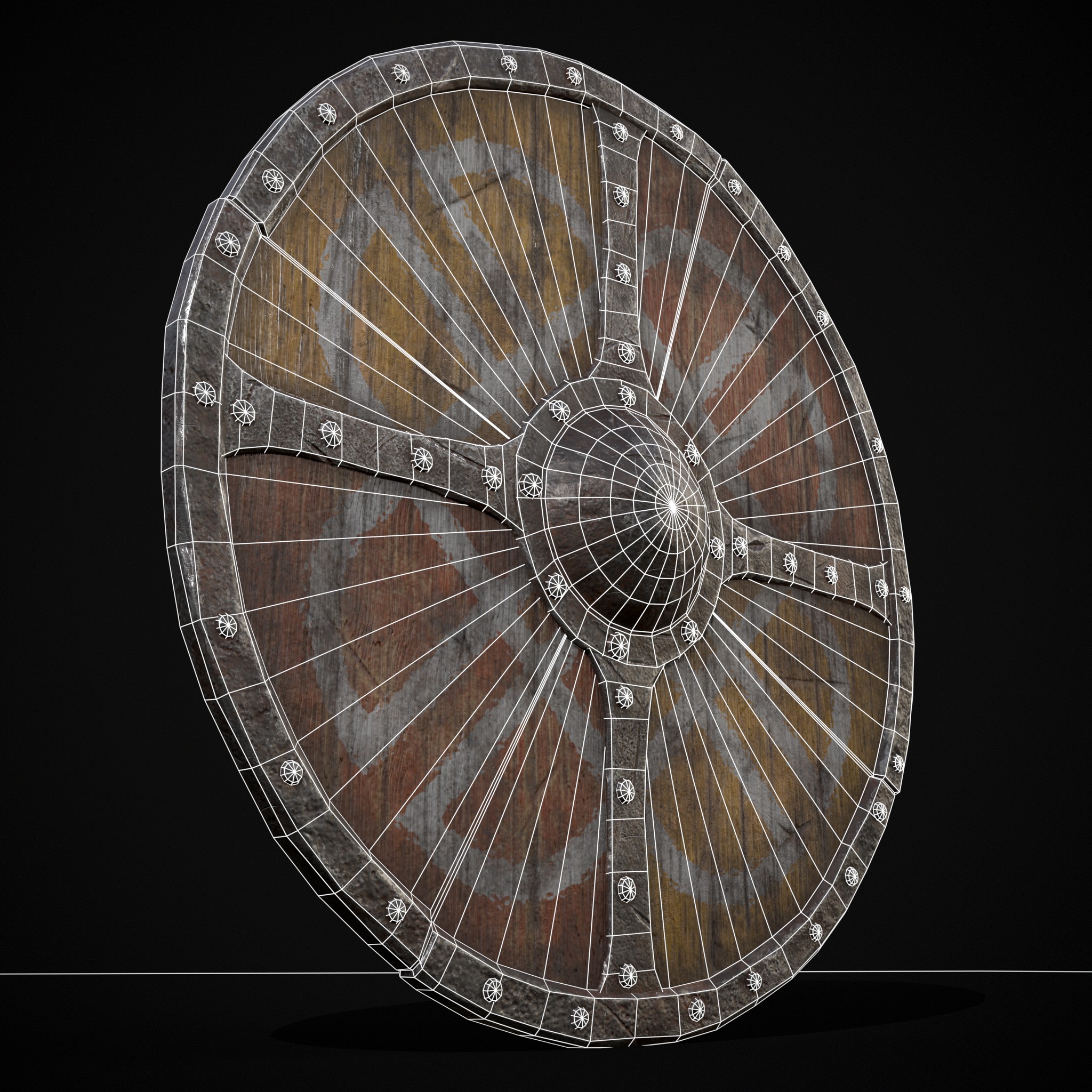 Viking War Shield YR Low-poly 3D model_4