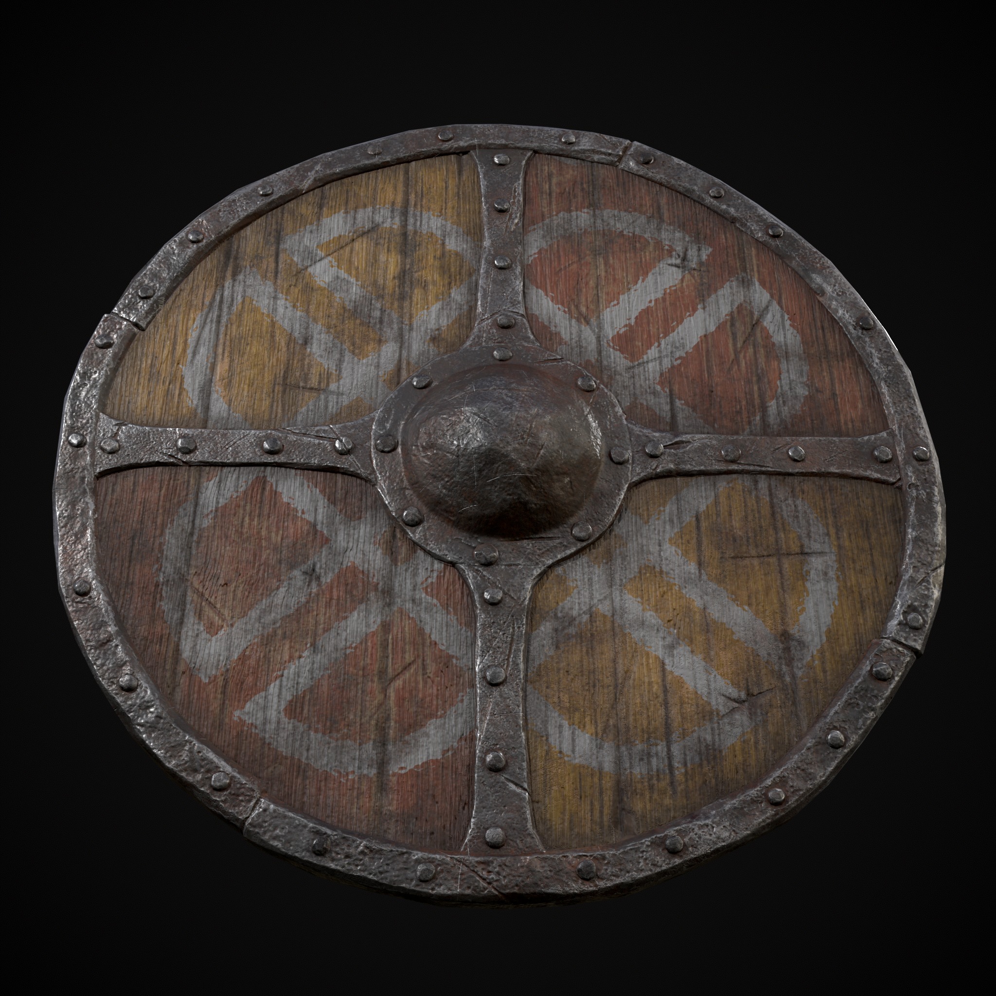 Viking War Shield YR Low-poly 3D model_17