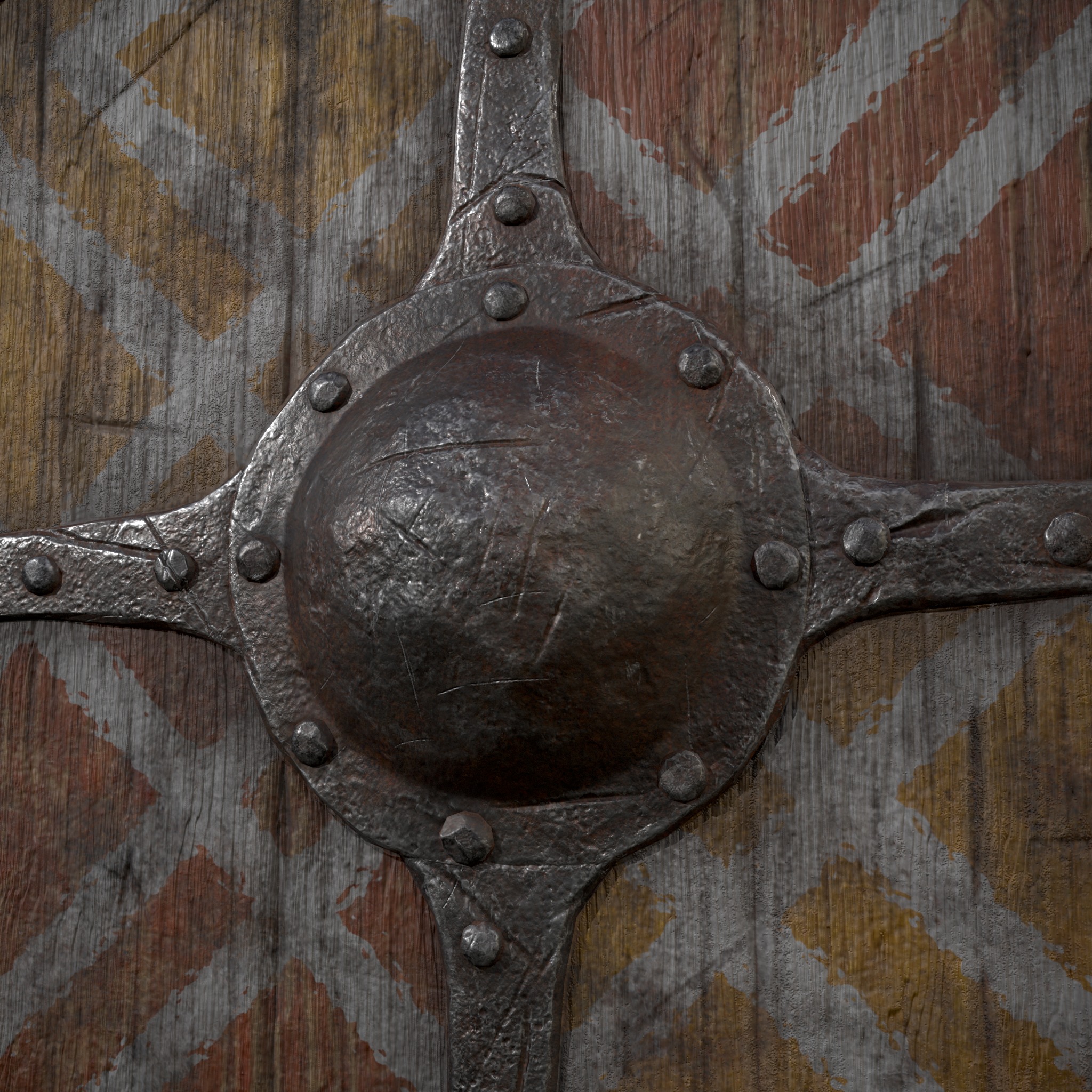 Viking War Shield YR Low-poly 3D model_9