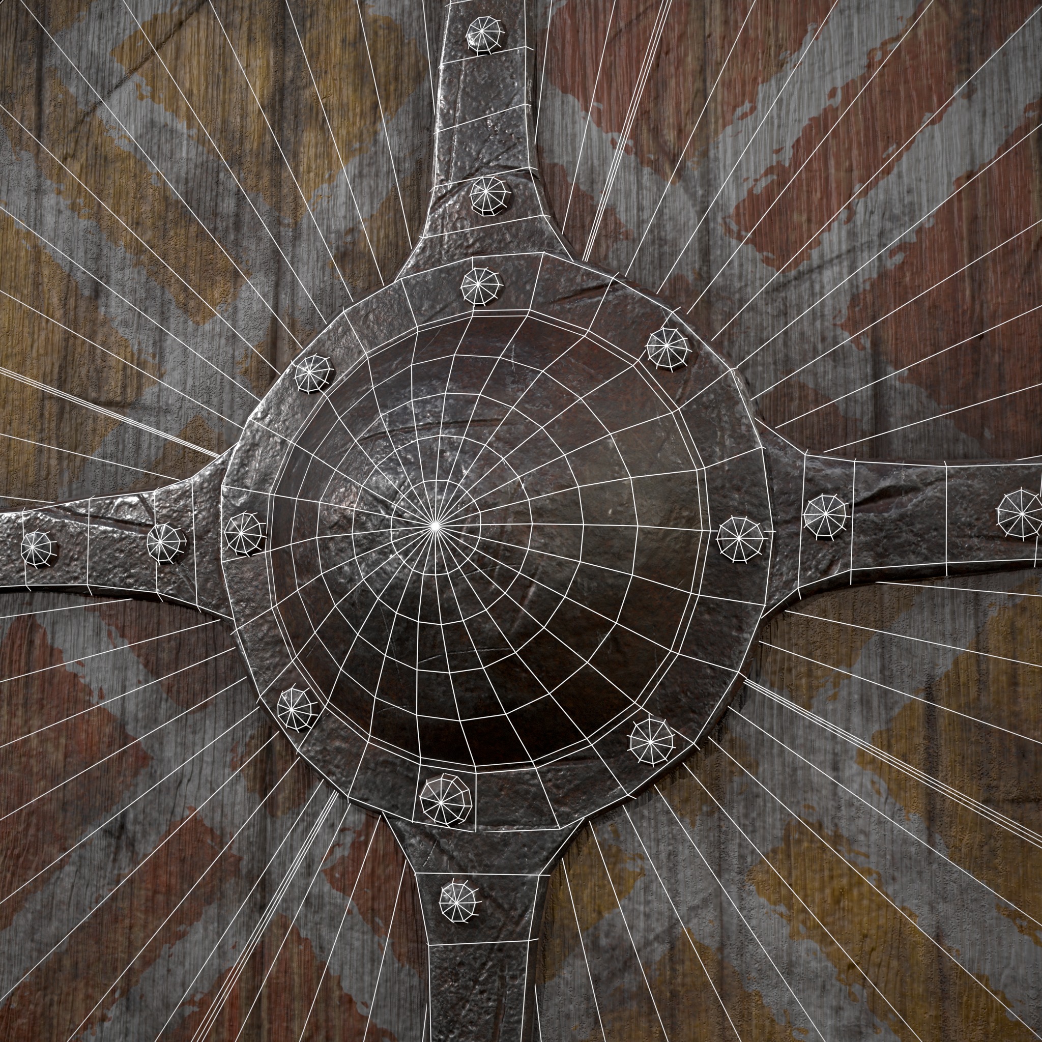 Viking War Shield YR Low-poly 3D model_10