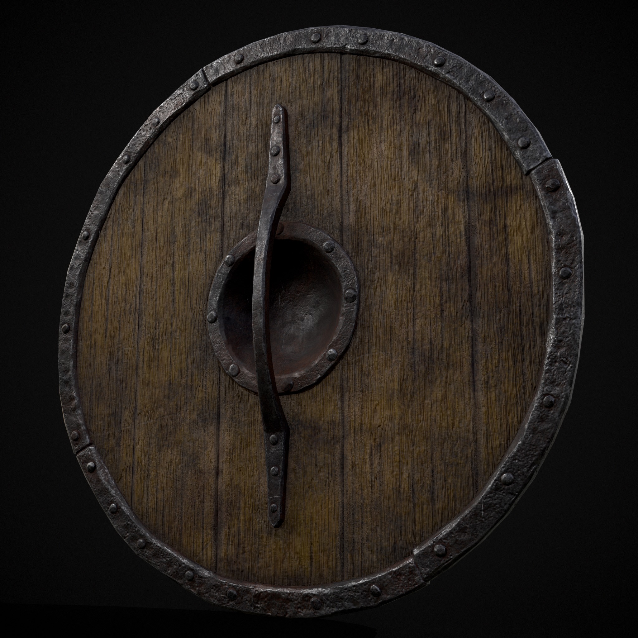 Viking War Shield YR Low-poly 3D model_5