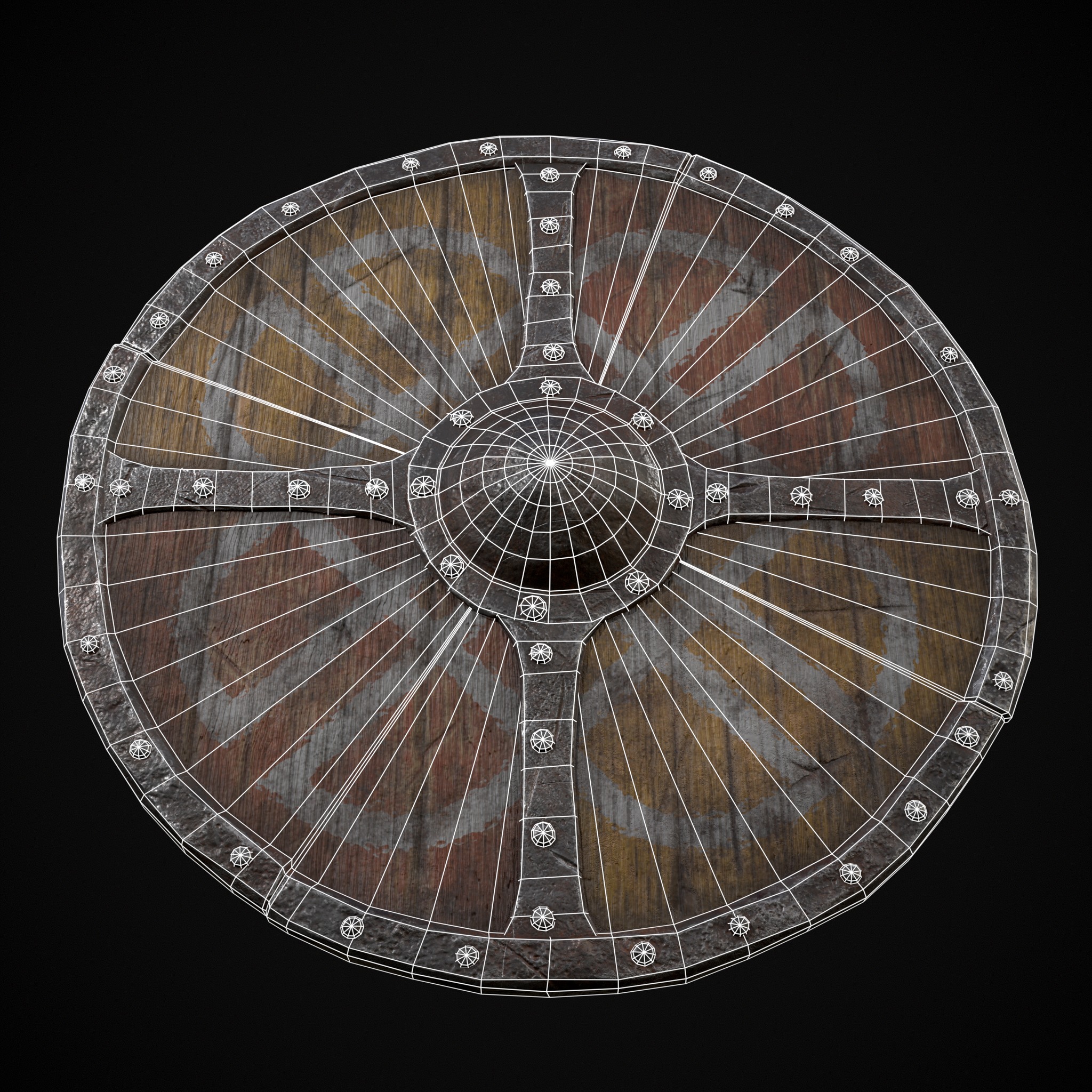 Viking War Shield YR Low-poly 3D model_18