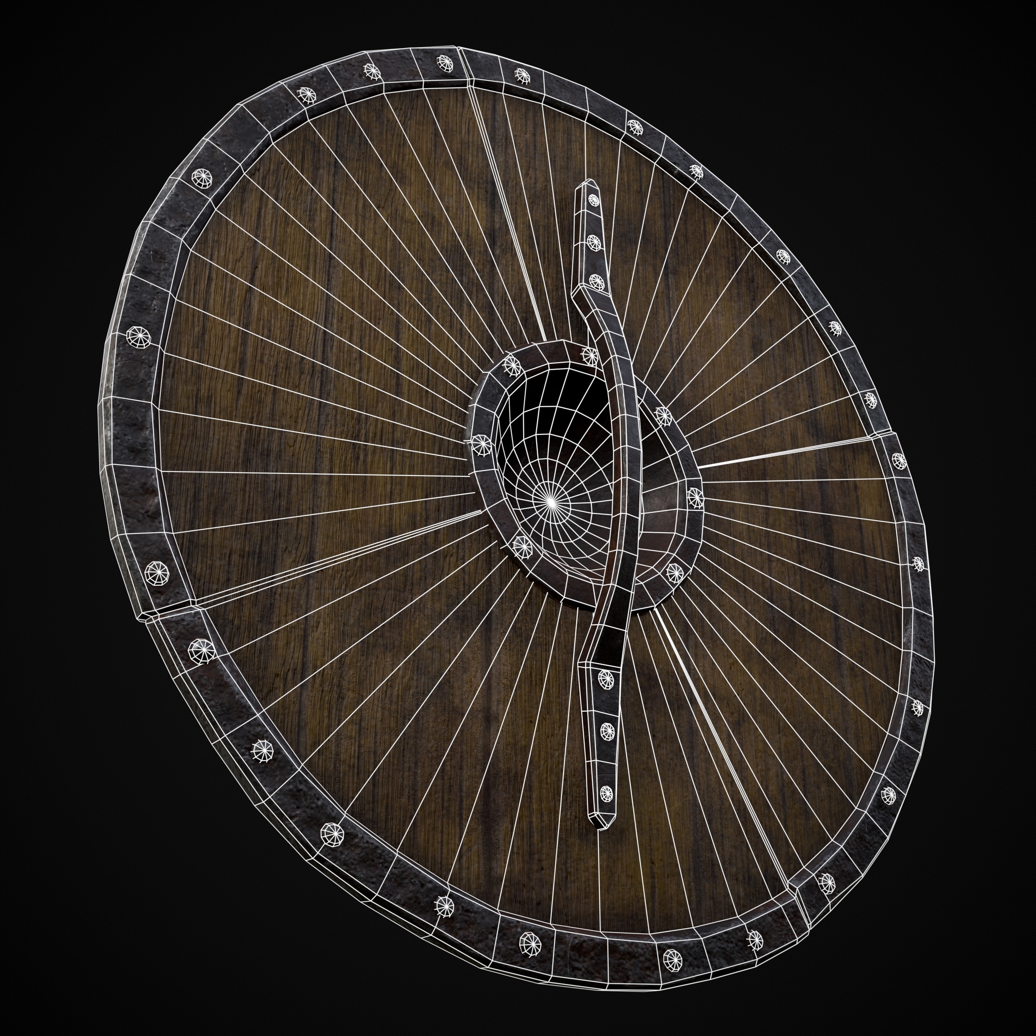 Viking War Shield YR Low-poly 3D model_16