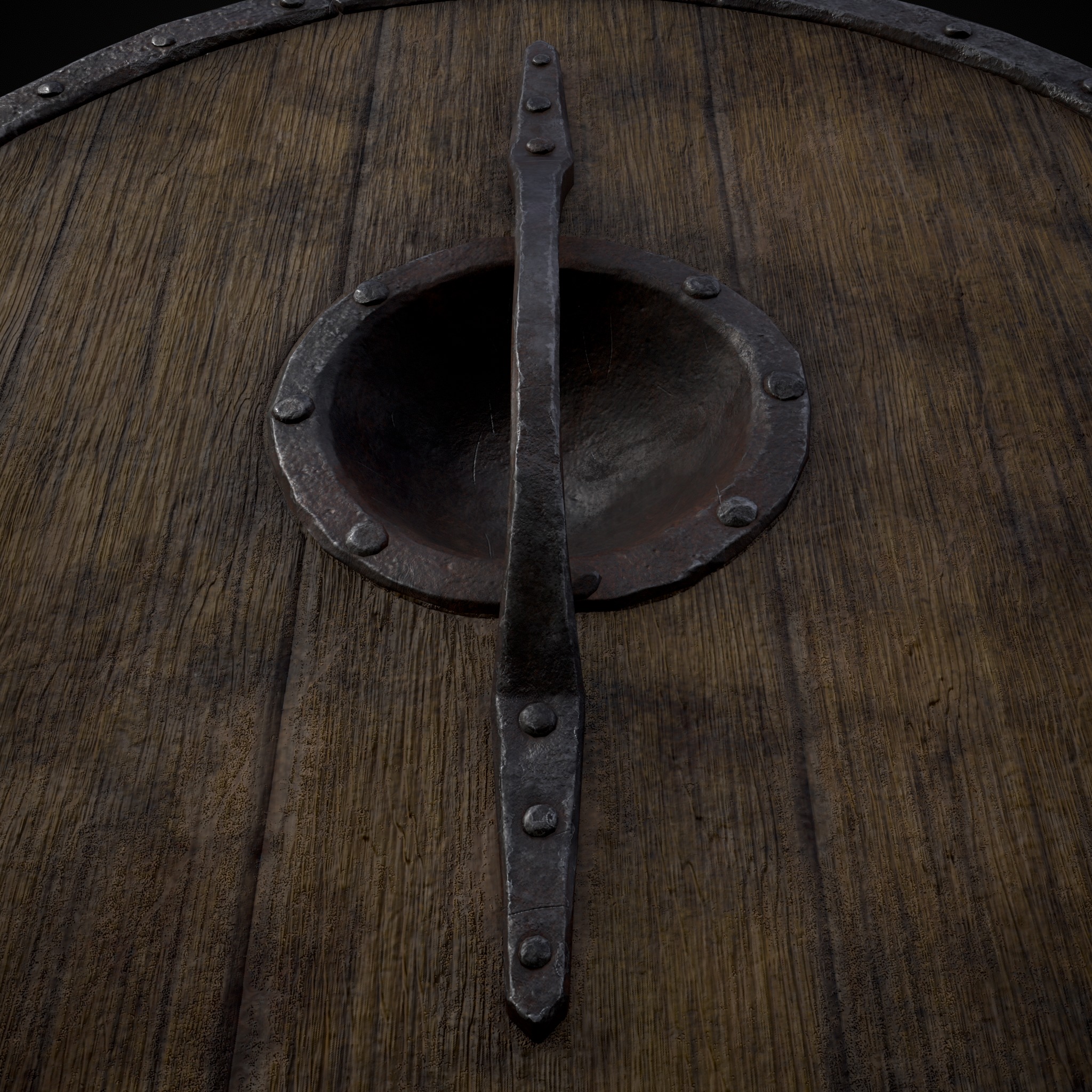 Viking War Shield YR Low-poly 3D model_7