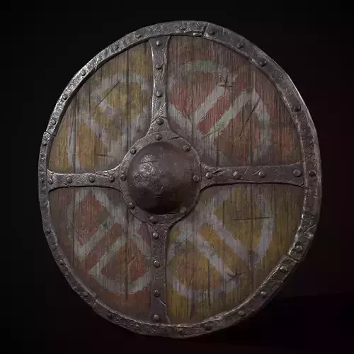 Viking War Shield YR Low-poly 3D model