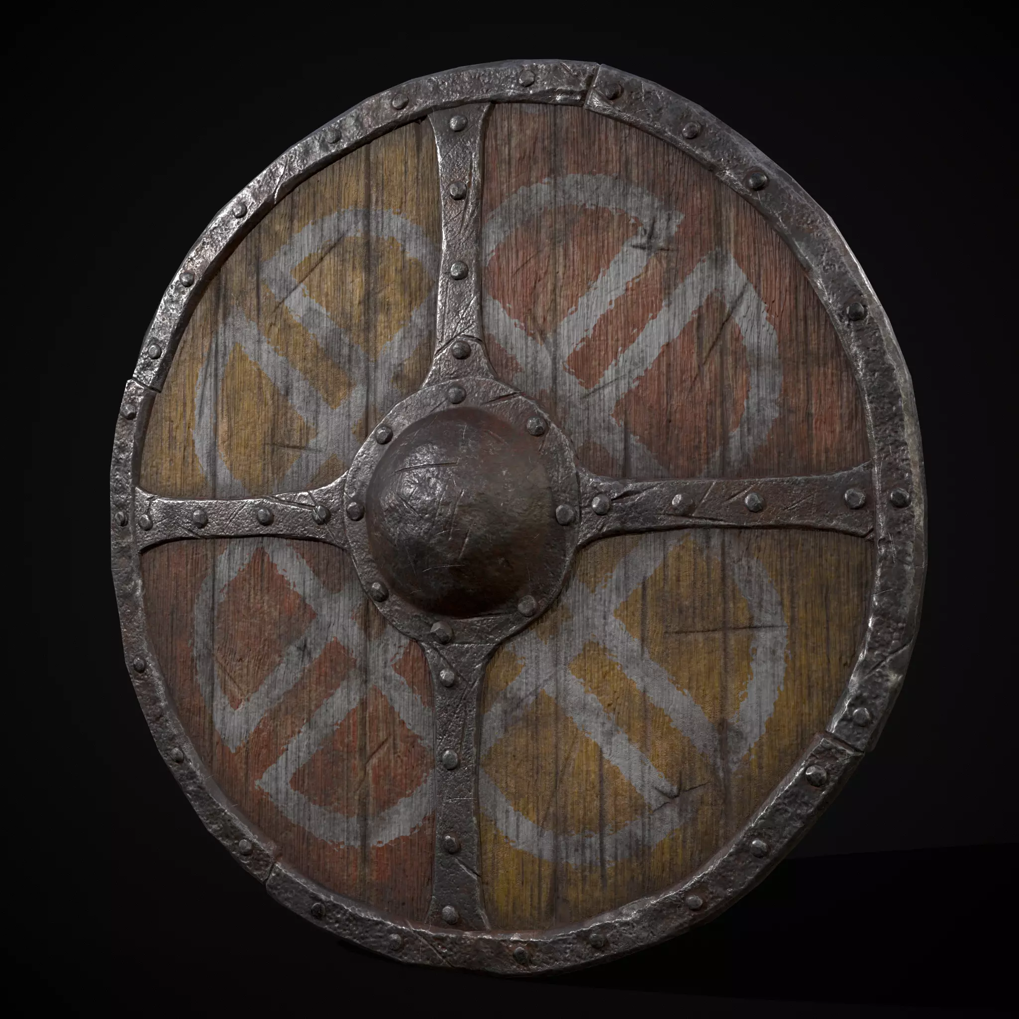 Viking War Shield YR Low-poly 3D model_0