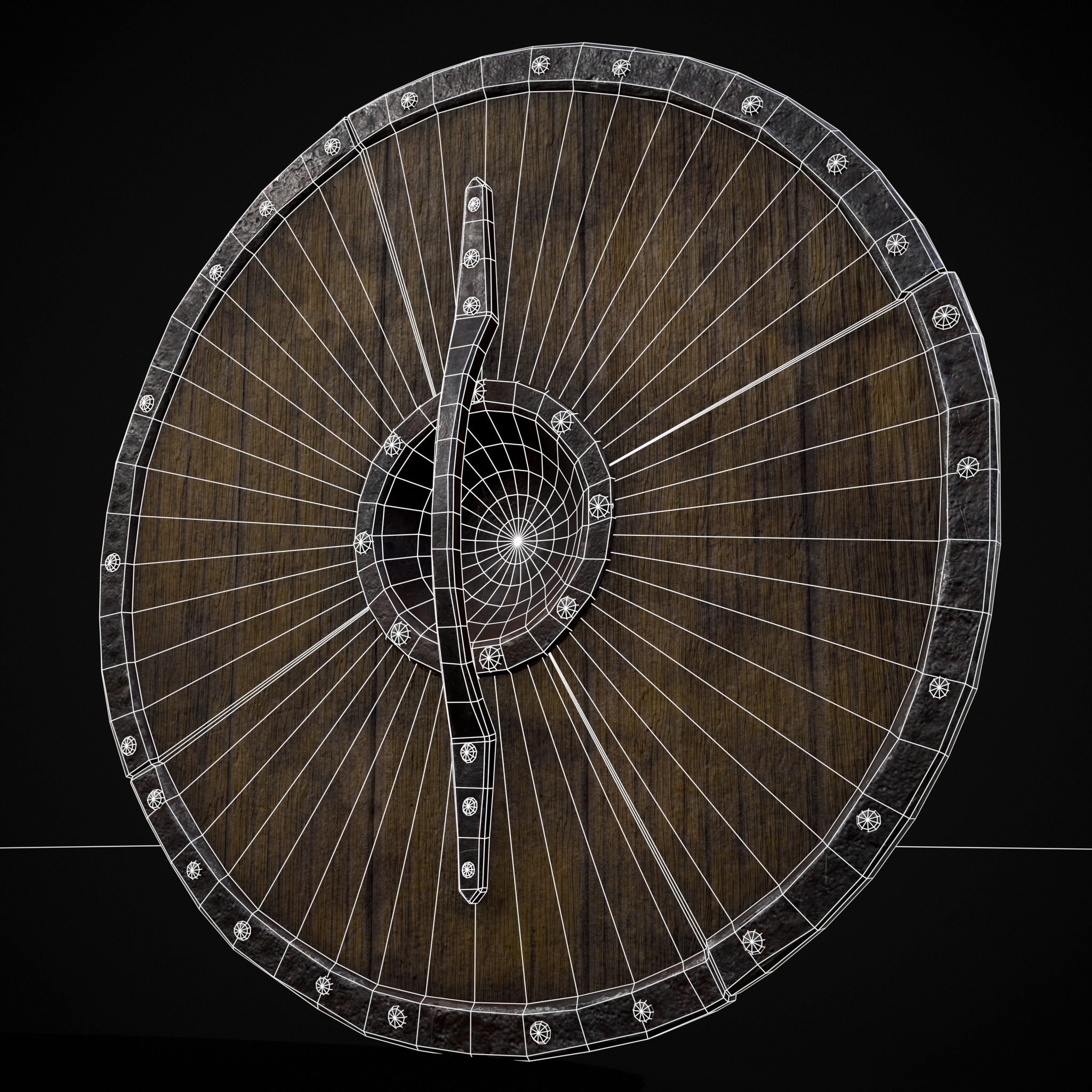 Viking War Shield YR Low-poly 3D model_6