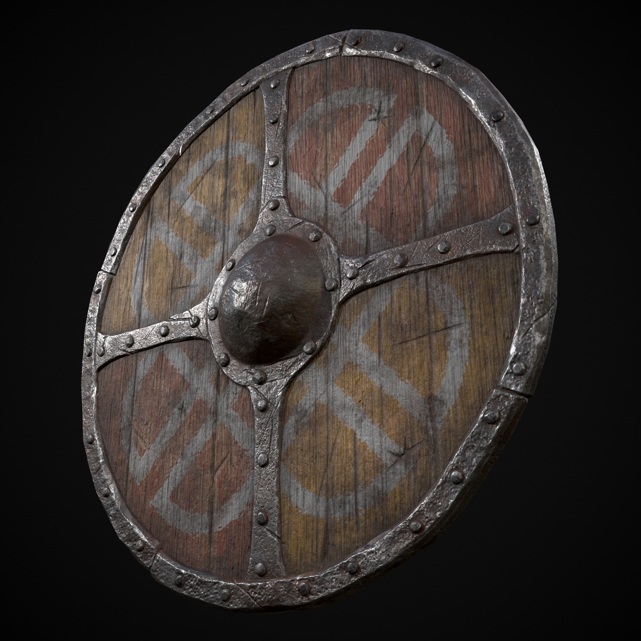 Viking War Shield YR Low-poly 3D model_11