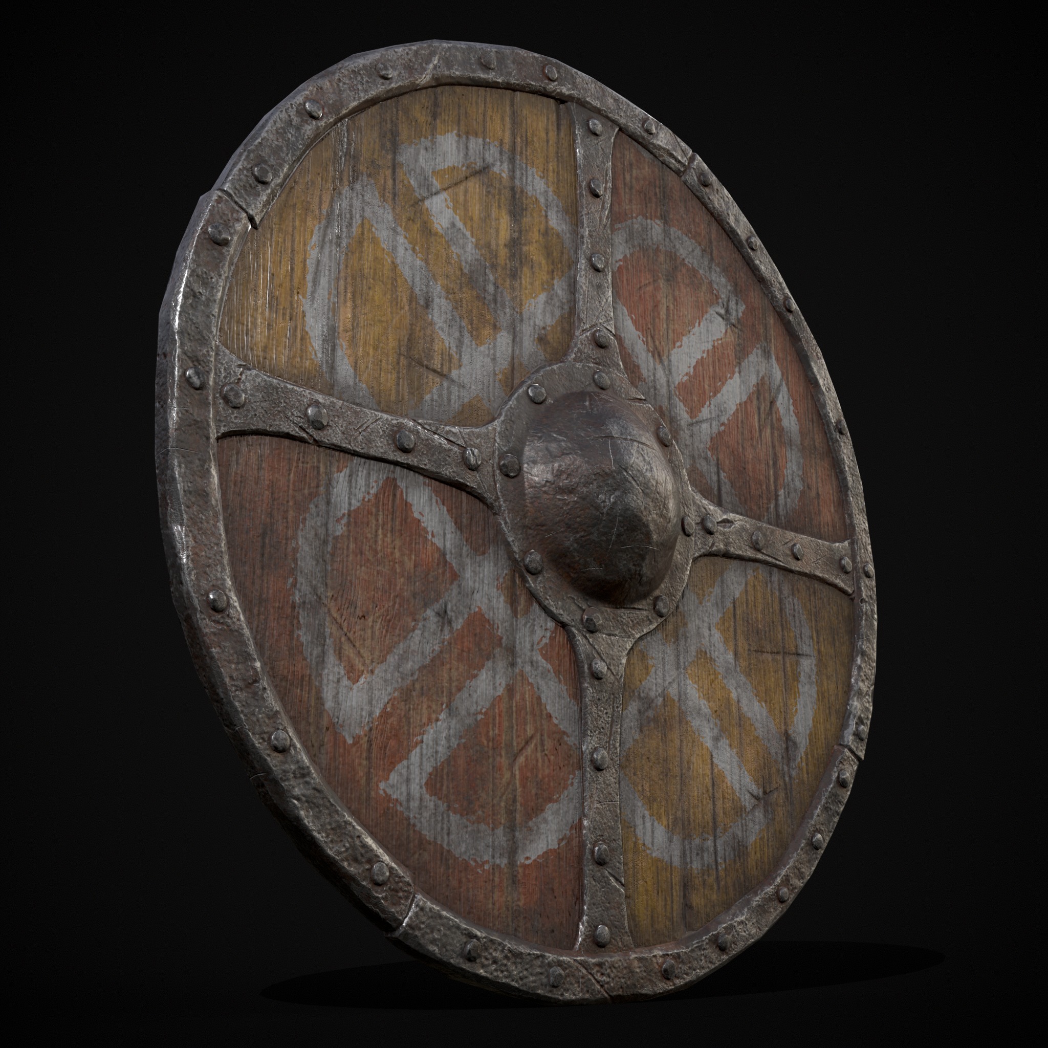 Viking War Shield YR Low-poly 3D model_3