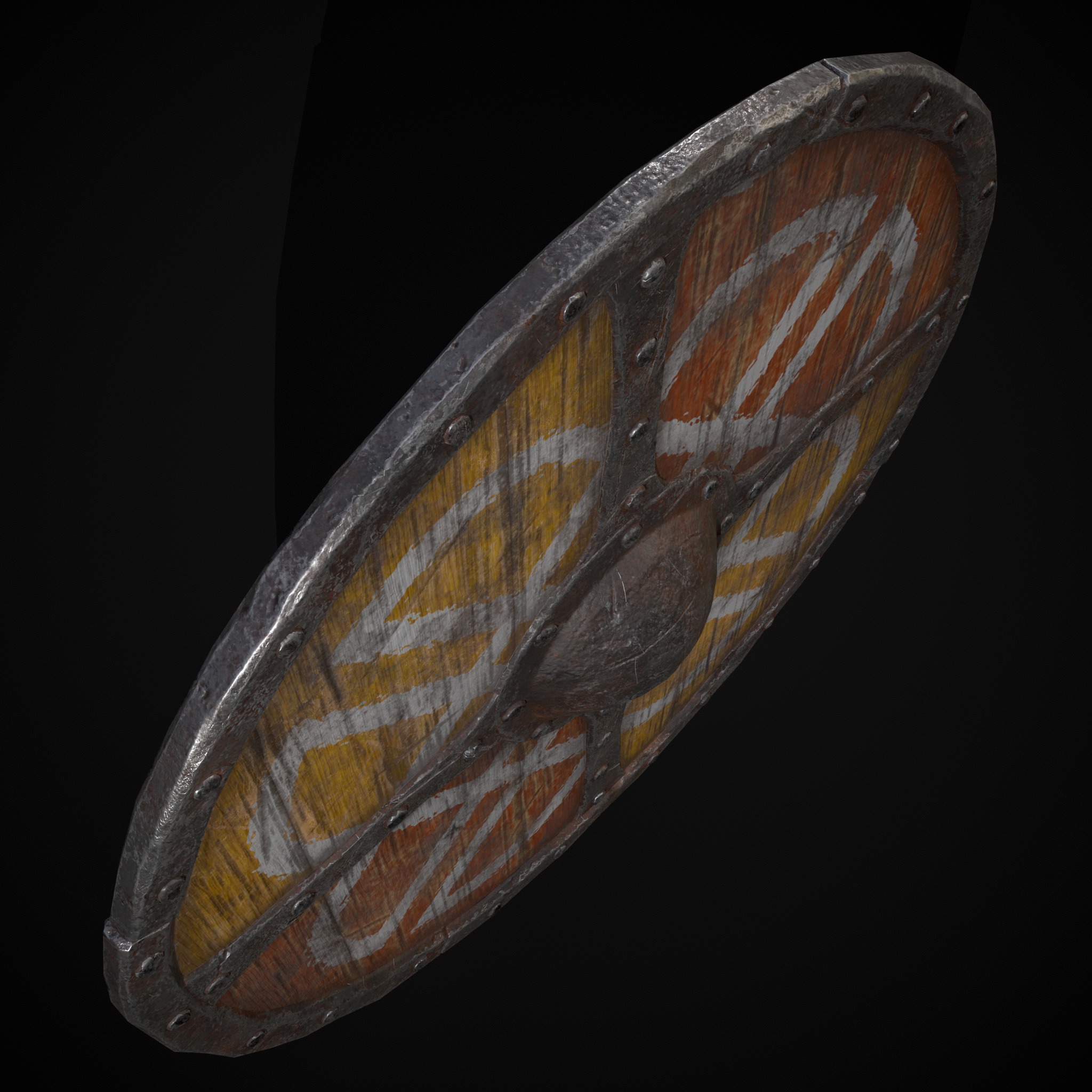 Viking War Shield YR Low-poly 3D model_13