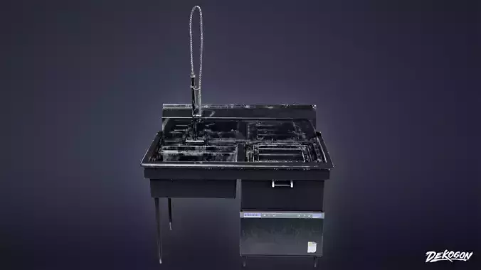 RESTAURANT - Dishwasher Commercial 01 - LOW POLY AND NANITE