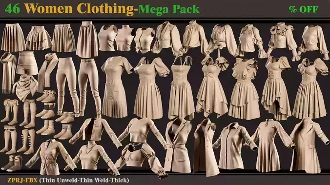 46 Woman Clothing-MEGA PACK 6-zprj-fbx