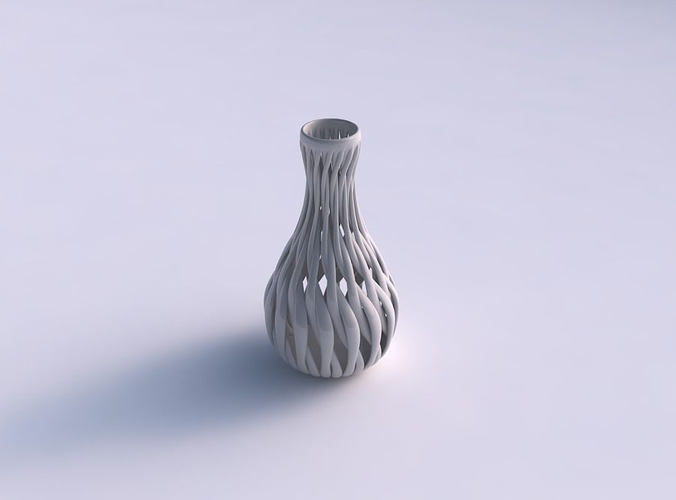 Vase slim tall with muscle structure squeezed