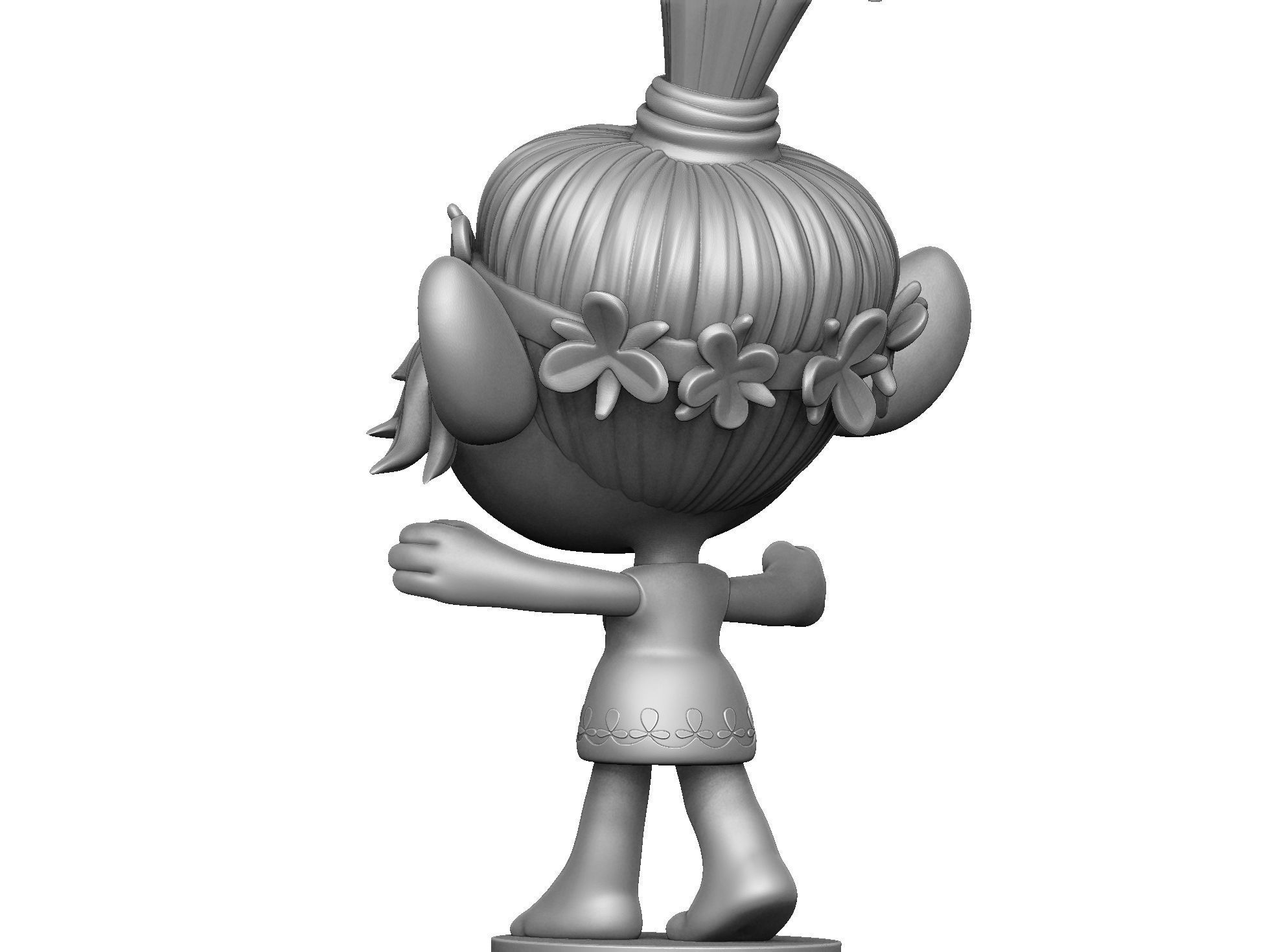Poppy troll hugs STL 3D print model_9
