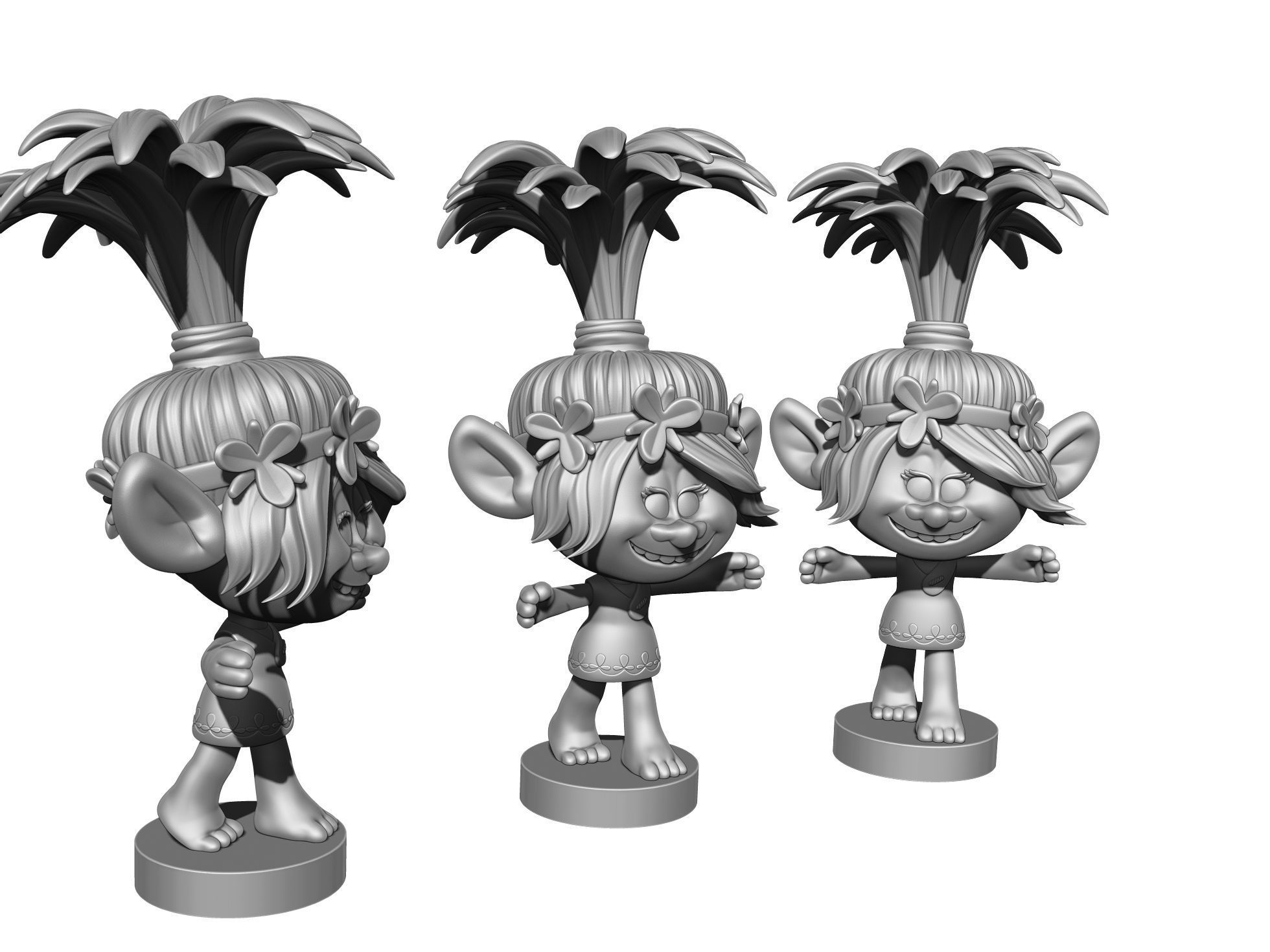 Poppy troll hugs STL 3D print model_17