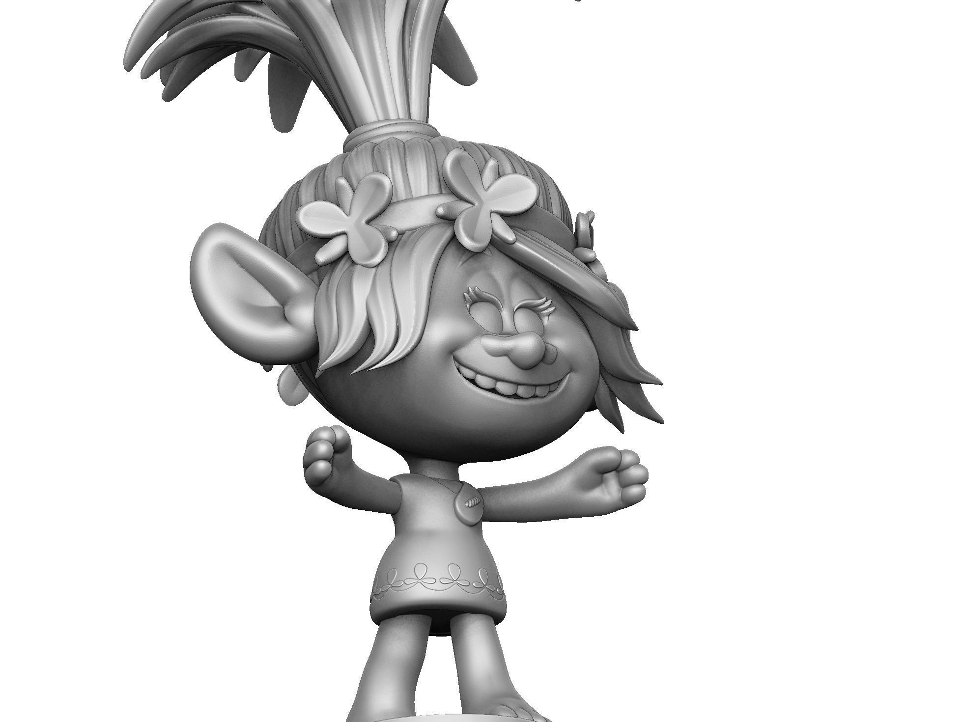 Poppy troll hugs STL 3D print model_5