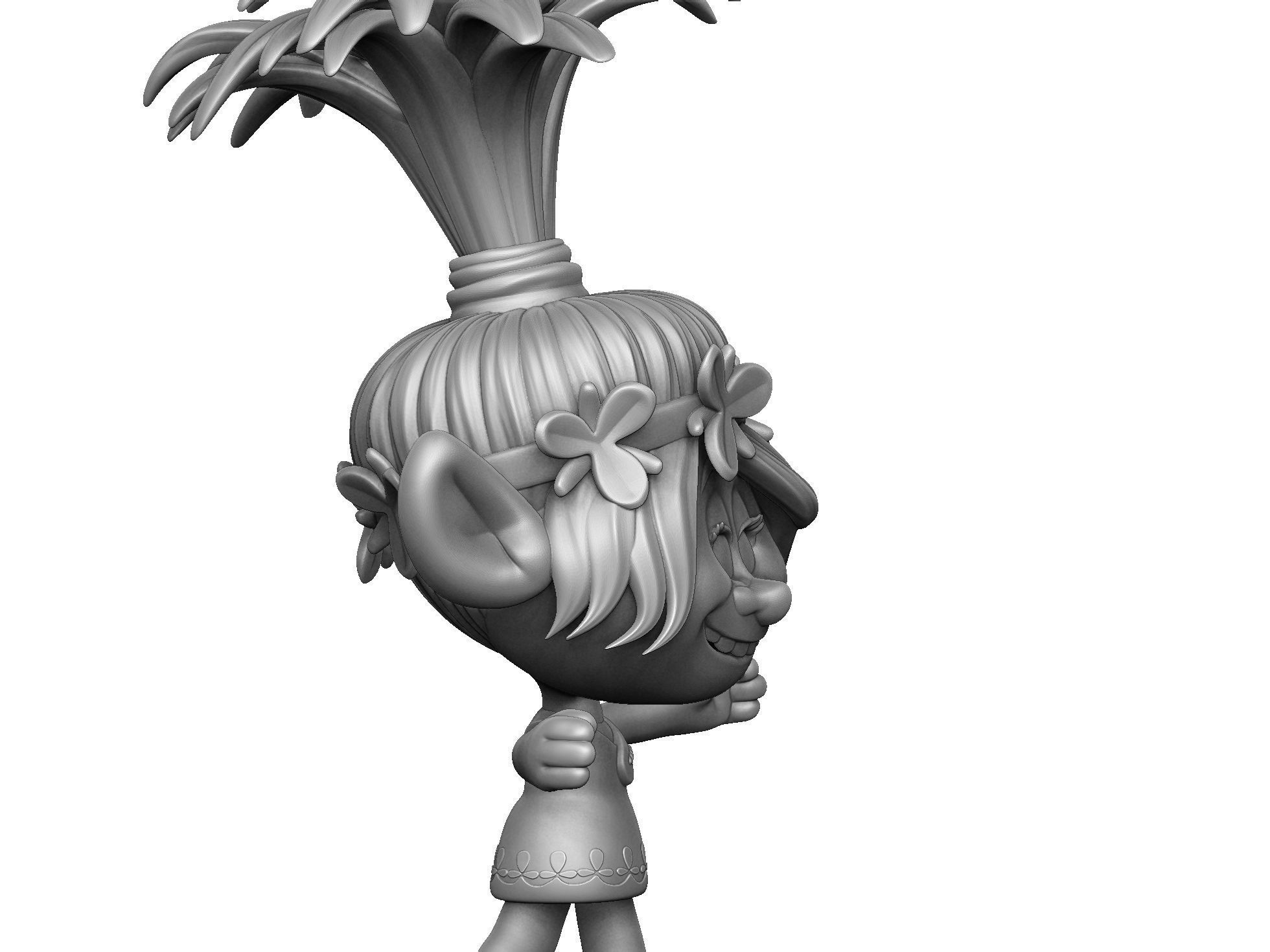 Poppy troll hugs STL 3D print model_3
