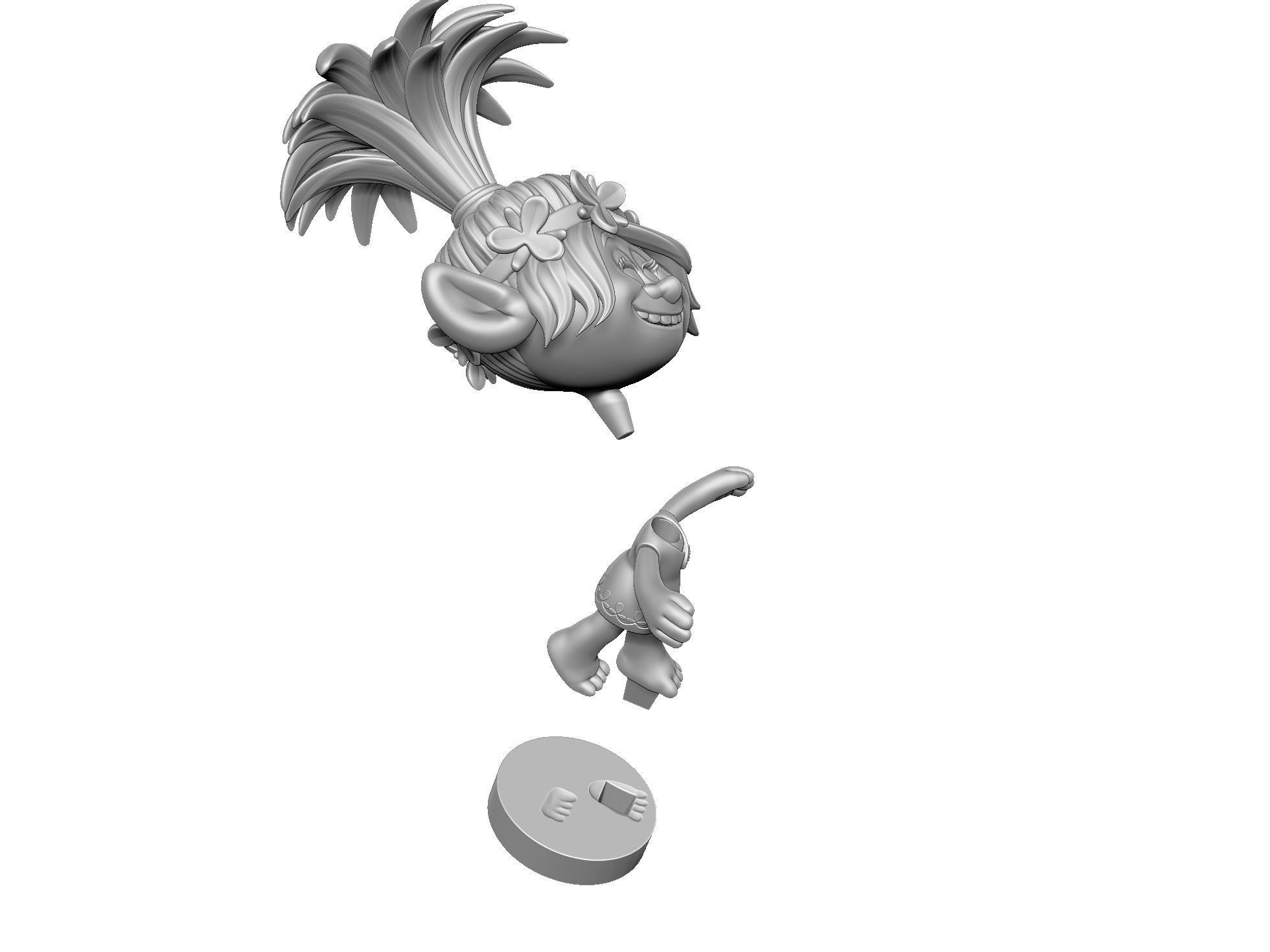 Poppy troll hugs STL 3D print model_32