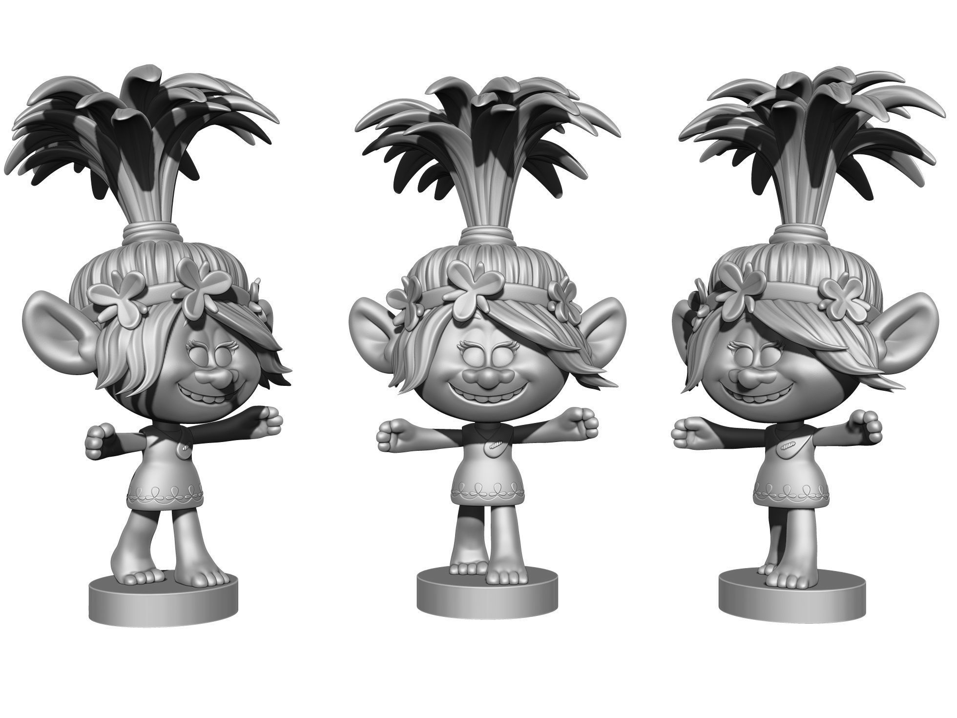 Poppy troll hugs STL 3D print model_16