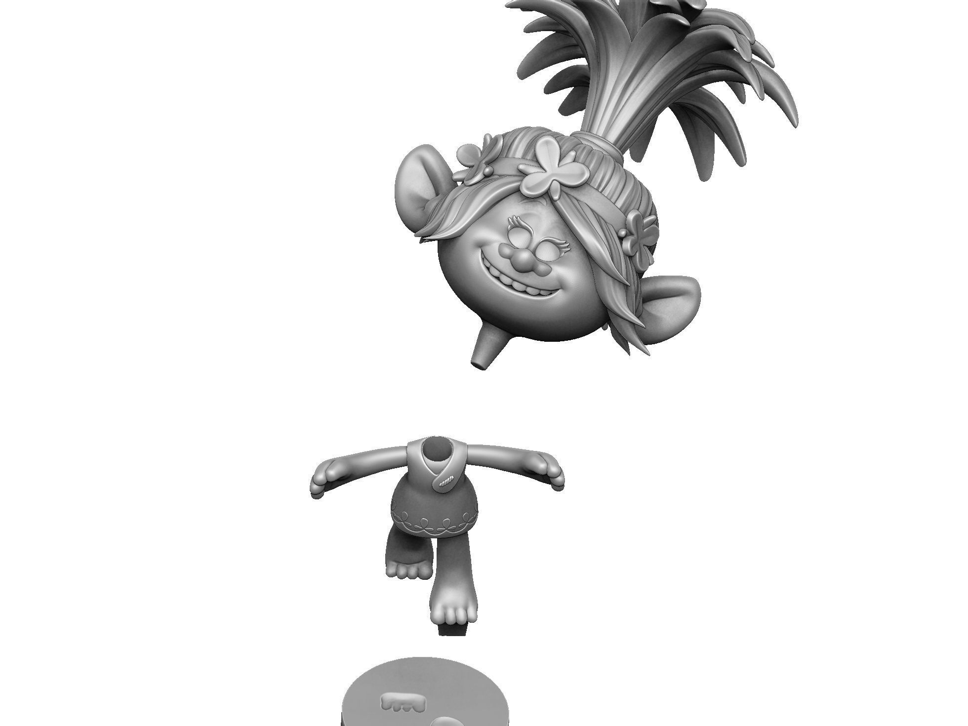 Poppy troll hugs STL 3D print model_11