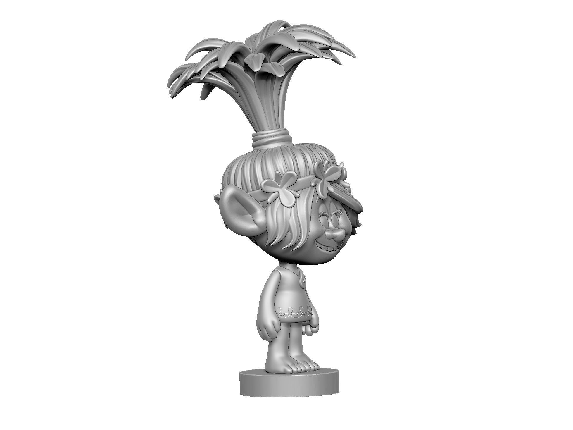 Happy Poppy troll for 3D printing STL 3D print model_24