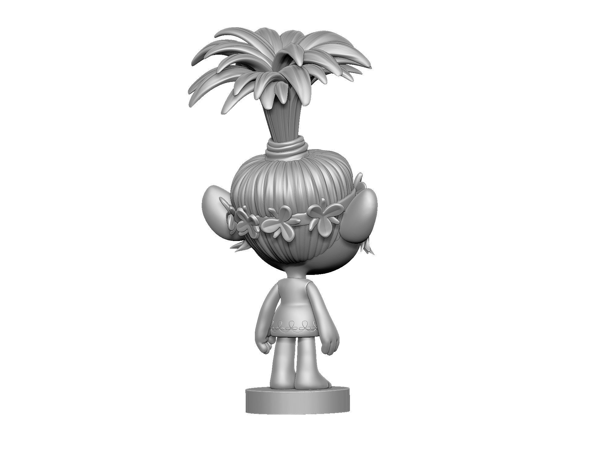 Happy Poppy troll for 3D printing STL 3D print model_22