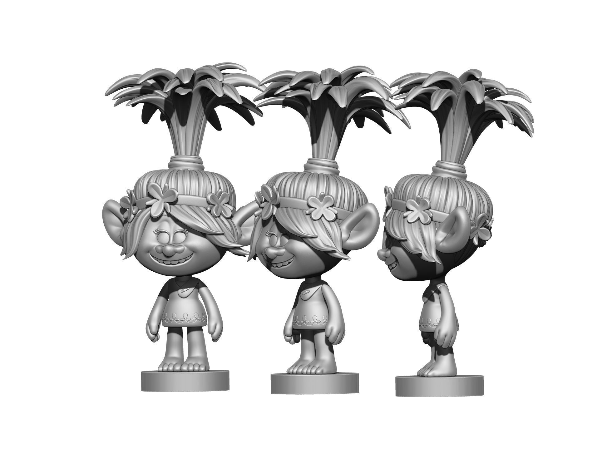 Happy Poppy troll for 3D printing STL 3D print model_10