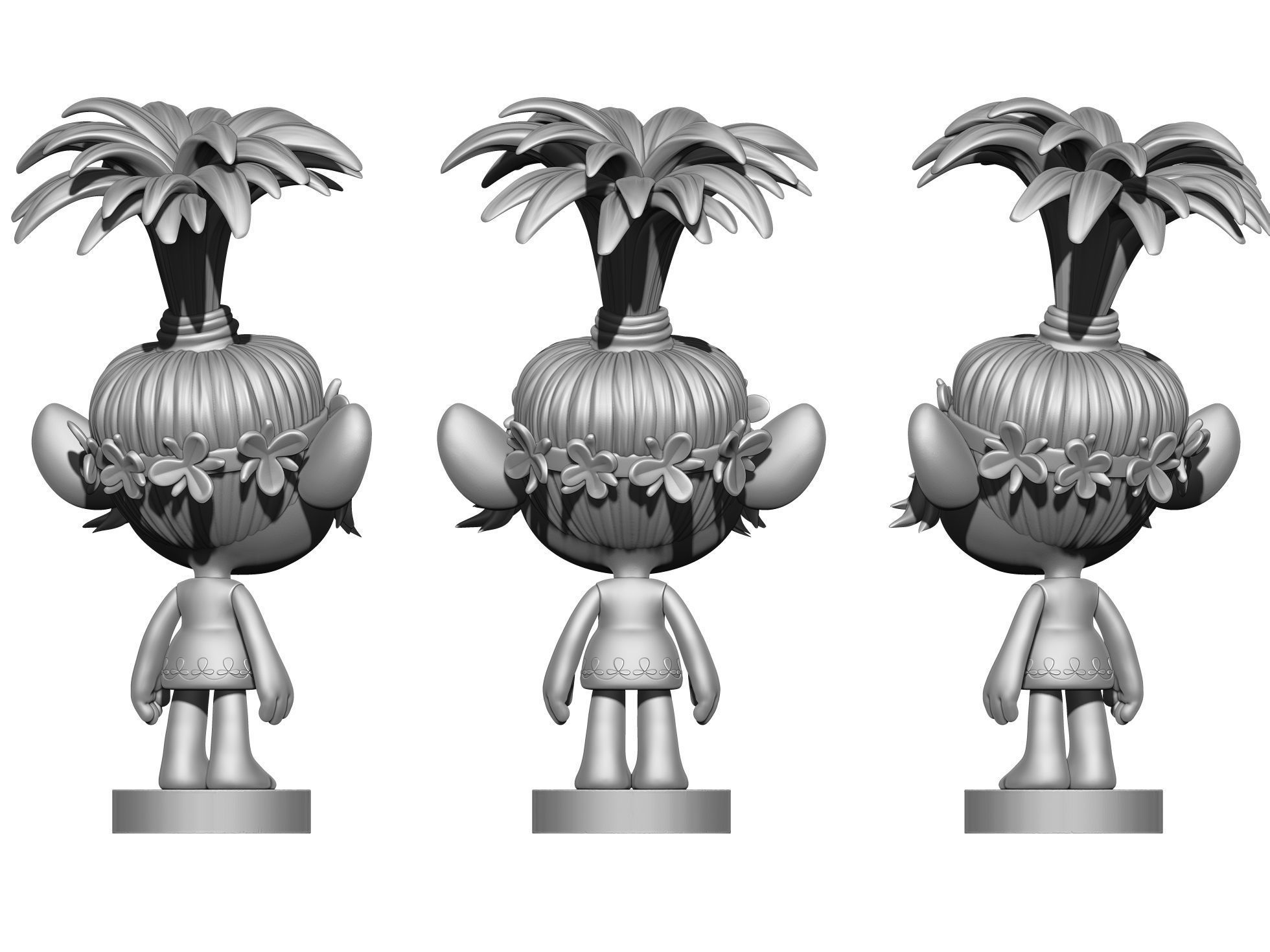 Happy Poppy troll for 3D printing STL 3D print model_13