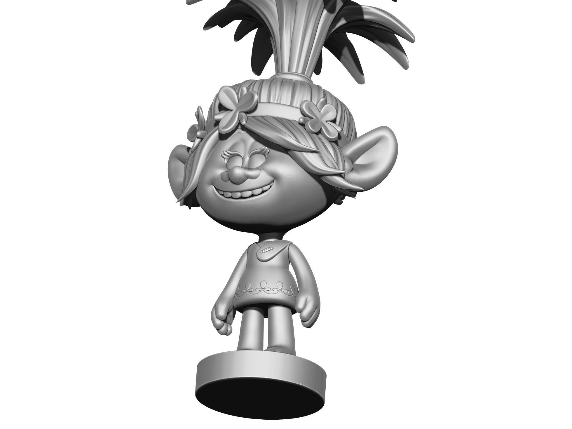 Happy Poppy troll for 3D printing STL 3D print model_4