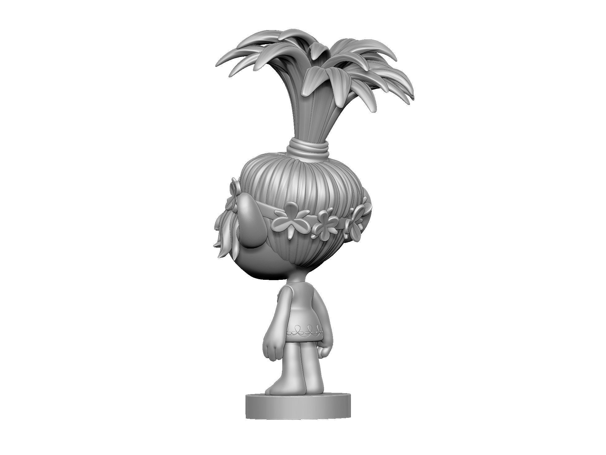 Happy Poppy troll for 3D printing STL 3D print model_20