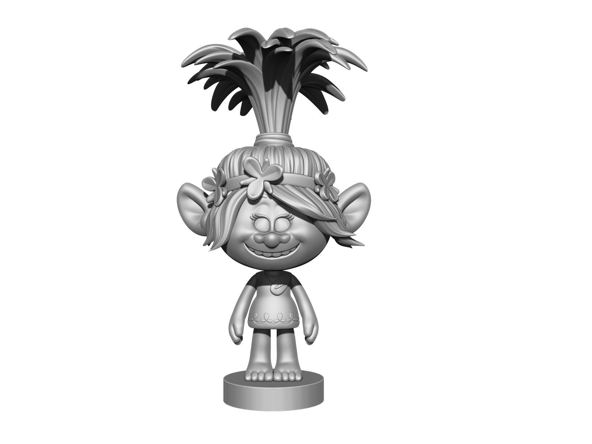Happy Poppy troll for 3D printing STL 3D print model_1
