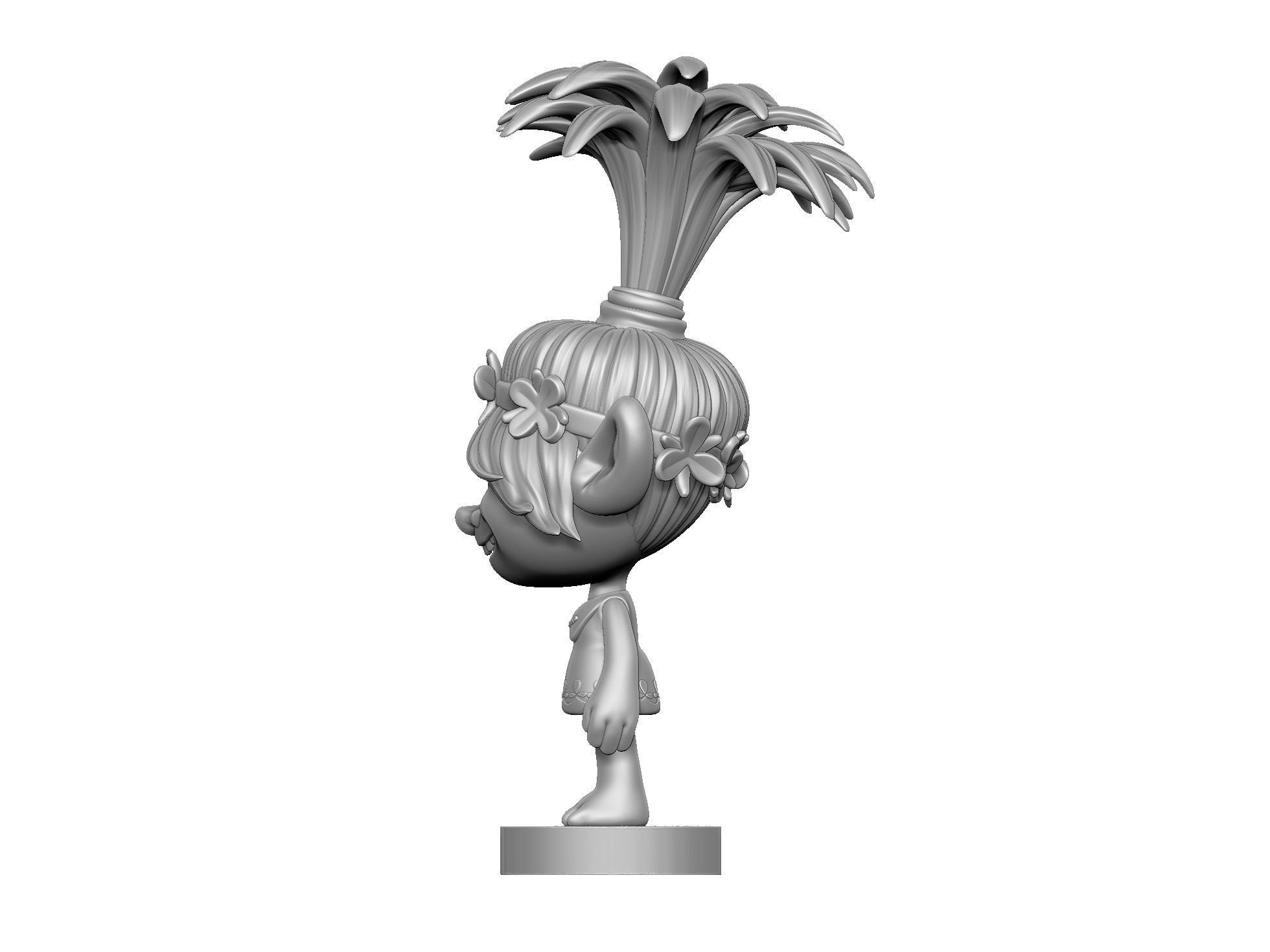 Happy Poppy troll for 3D printing STL 3D print model_19